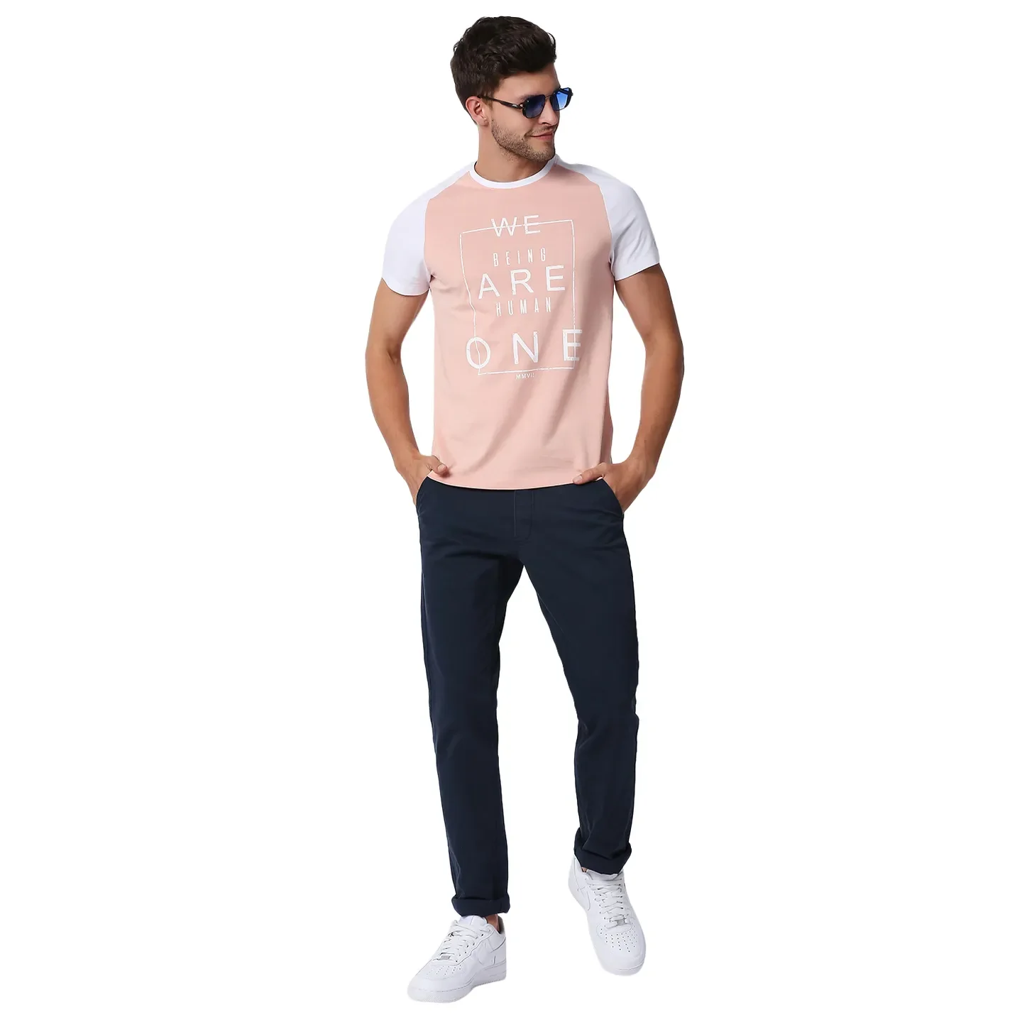 Pink Regular Fit Men's Short Sleeves T-Shirt by Being Human Clothing - Image 6