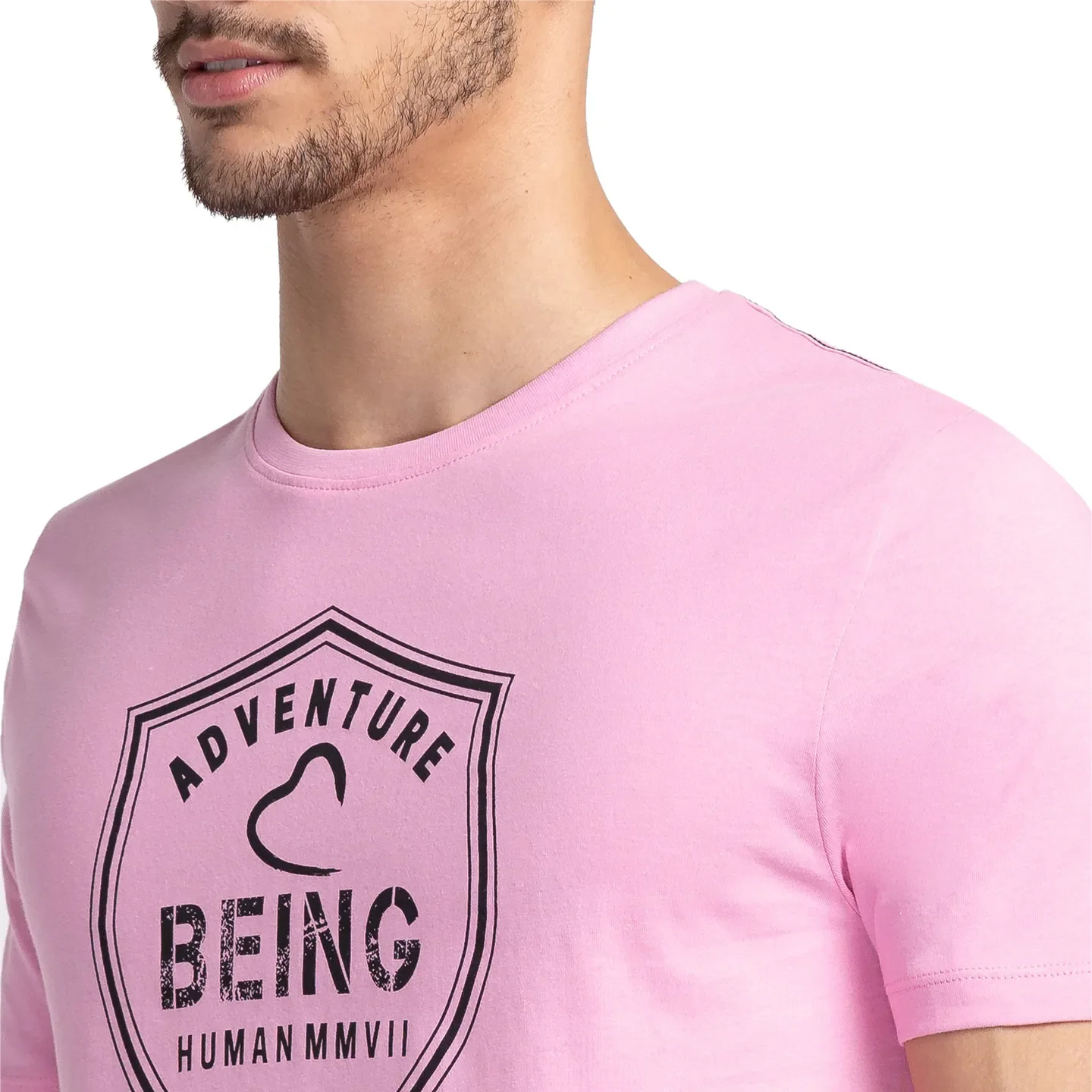 Pink Regular Fit Men's Short Sleeves T-Shirt by Being Human Clothing - Image 5