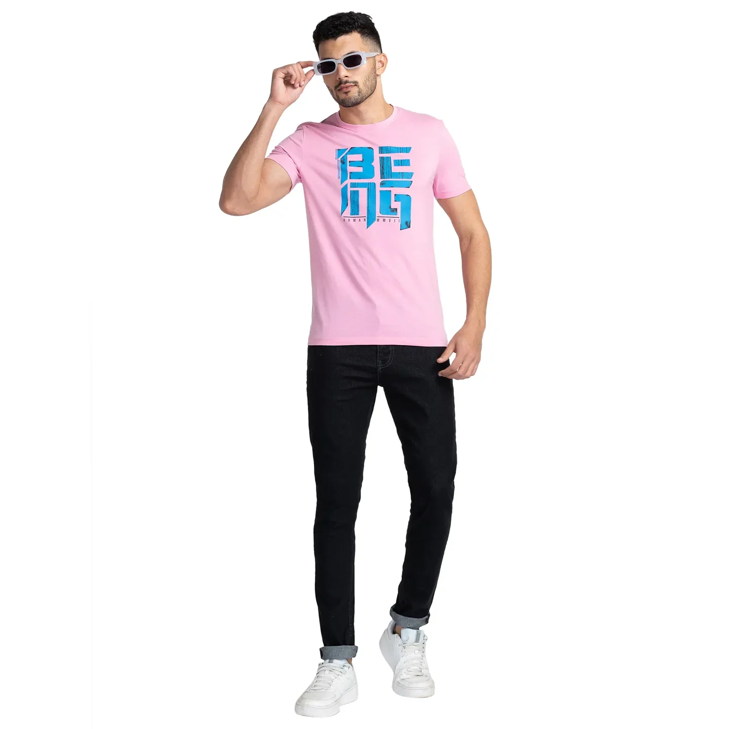 Pink Regular Fit Men's Short Sleeves T-Shirt by Being Human Clothing - Image 6