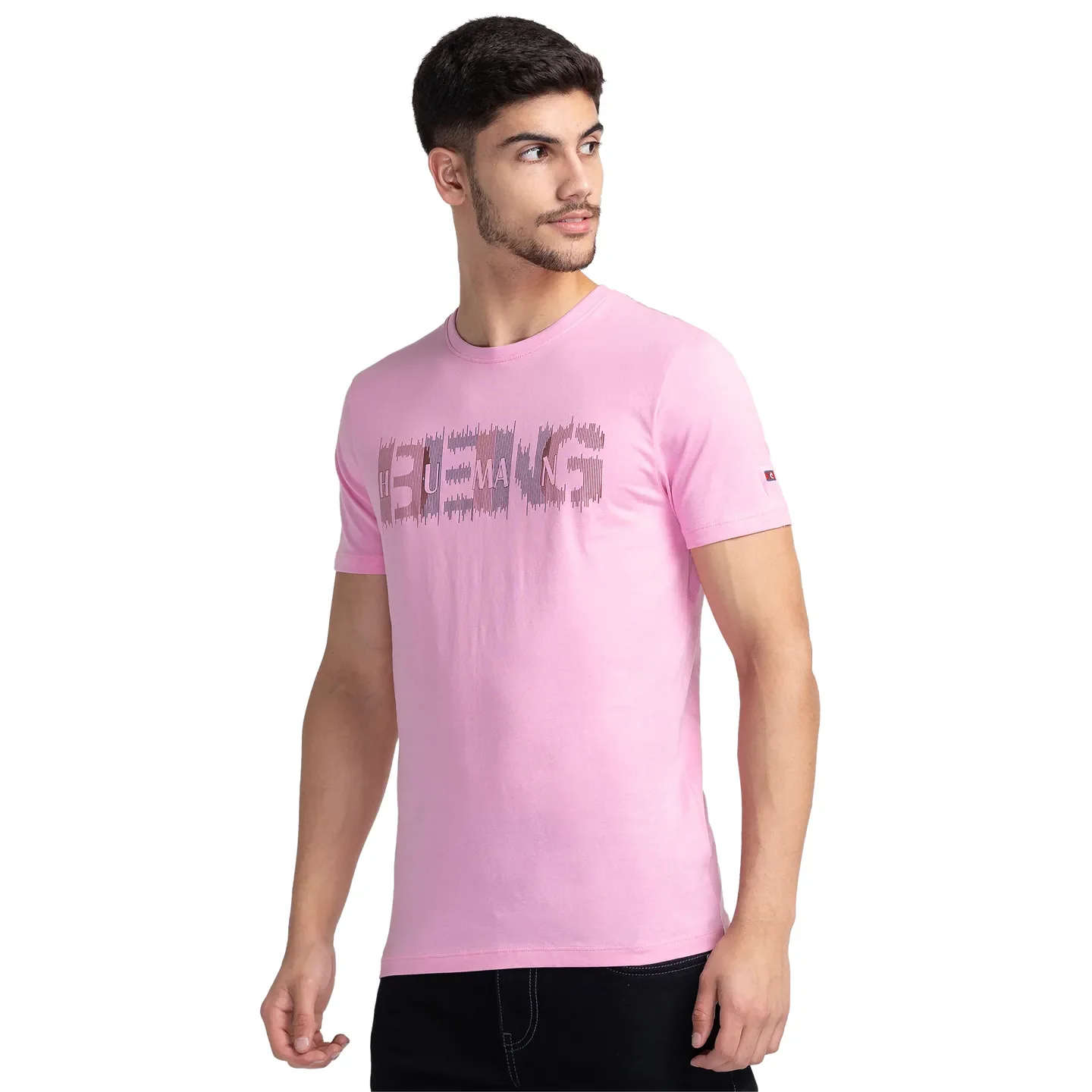 Pink Regular Fit Men's Short Sleeves T-Shirt by Being Human Clothing - Image 4