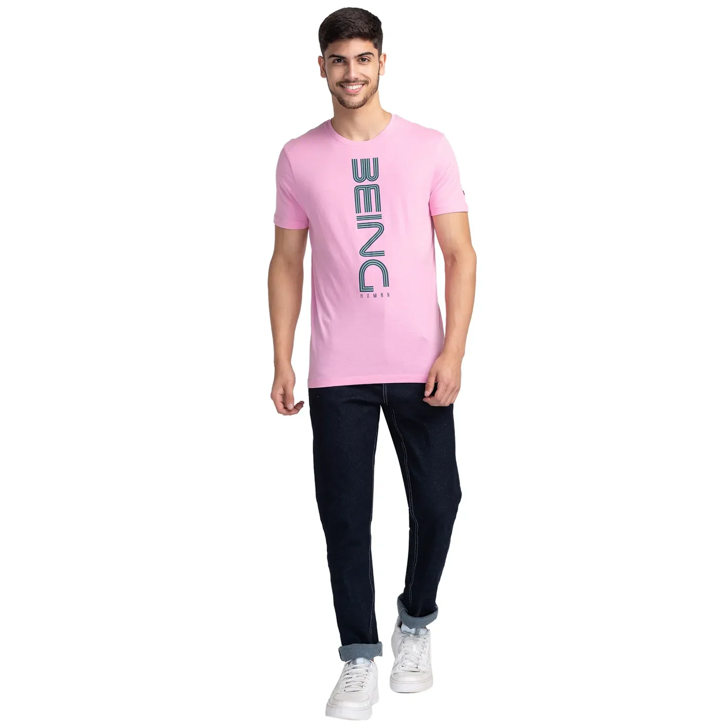 Pink Regular Fit Men's Short Sleeves T-Shirt by Being Human Clothing - Image 2
