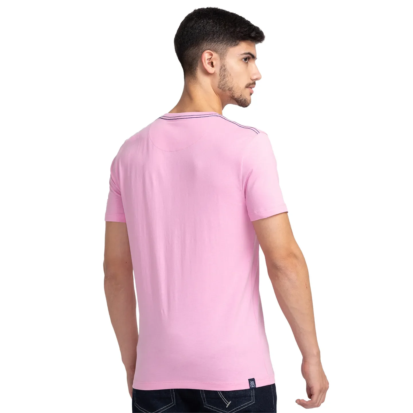 Pink Regular Fit Men's Short Sleeves T-Shirt by Being Human Clothing - Image 3
