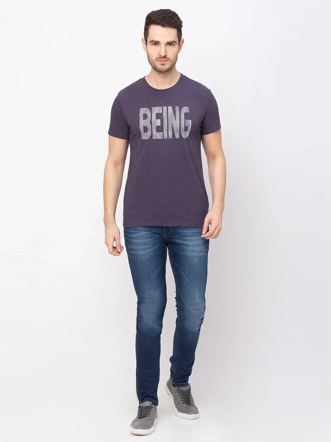 Purple Regular Fit Men's Short Sleeves T-Shirt by Being Human Clothing - Image 6