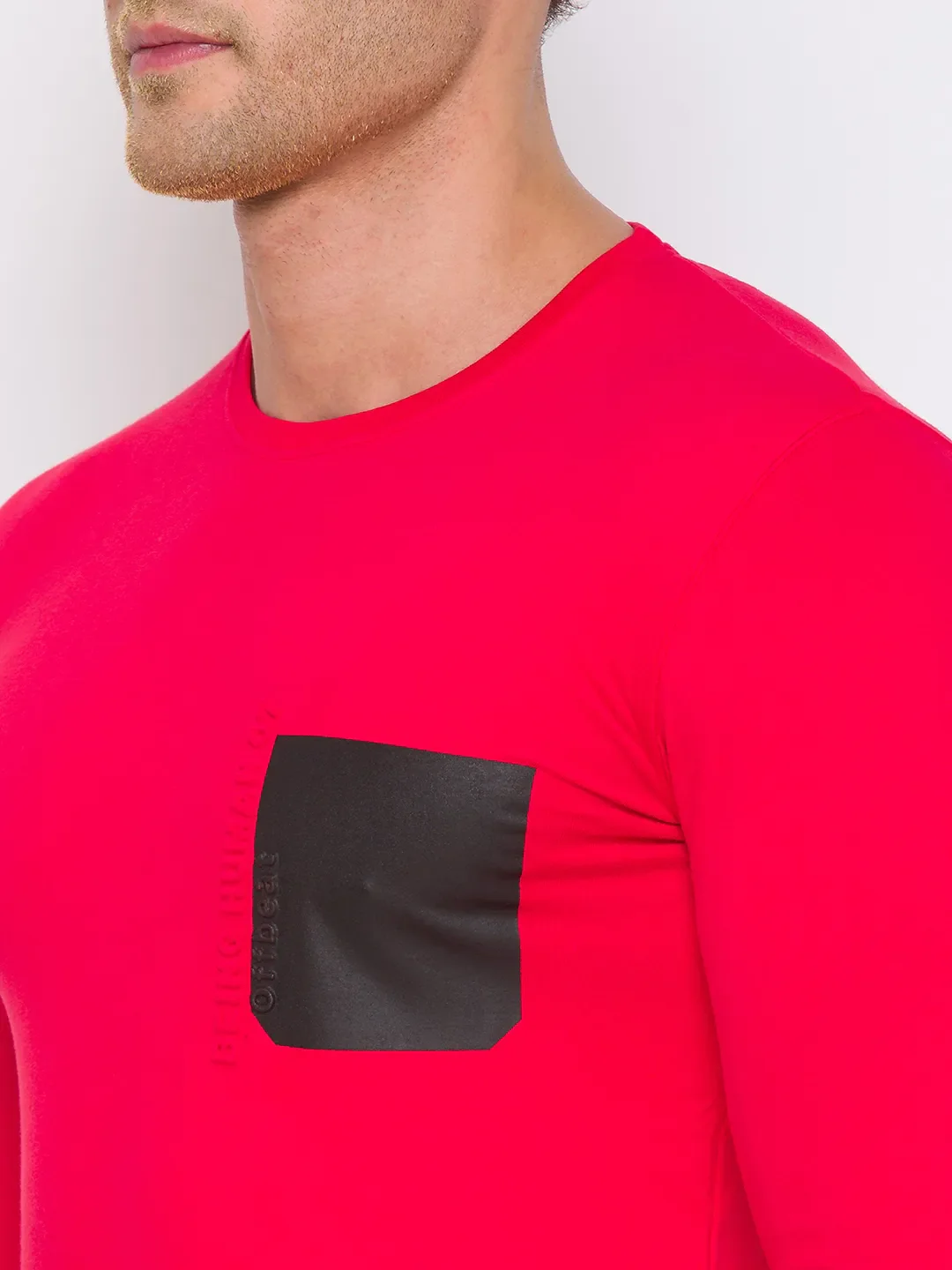 Red Regular Fit Men's Long Sleeves T-Shirt by Being Human Clothing - Image 4