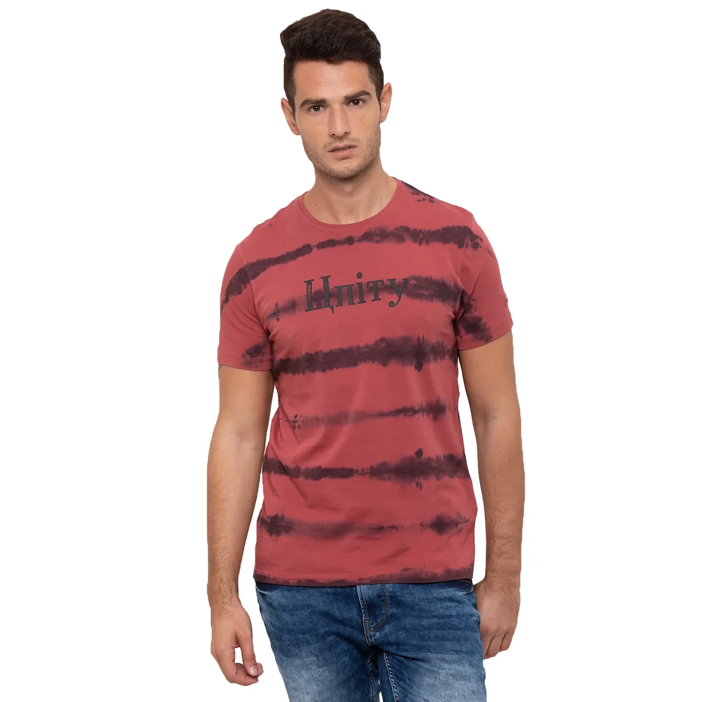 Red Regular Fit Men's Short Sleeves T-Shirt by Being Human Clothing
