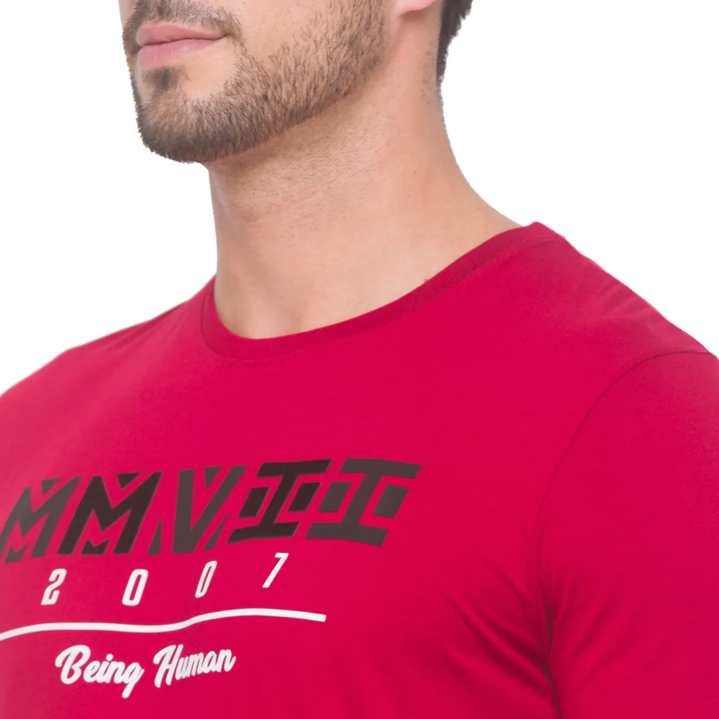 Red Regular Fit Men's Short Sleeves T-Shirt by Being Human Clothing - Image 4