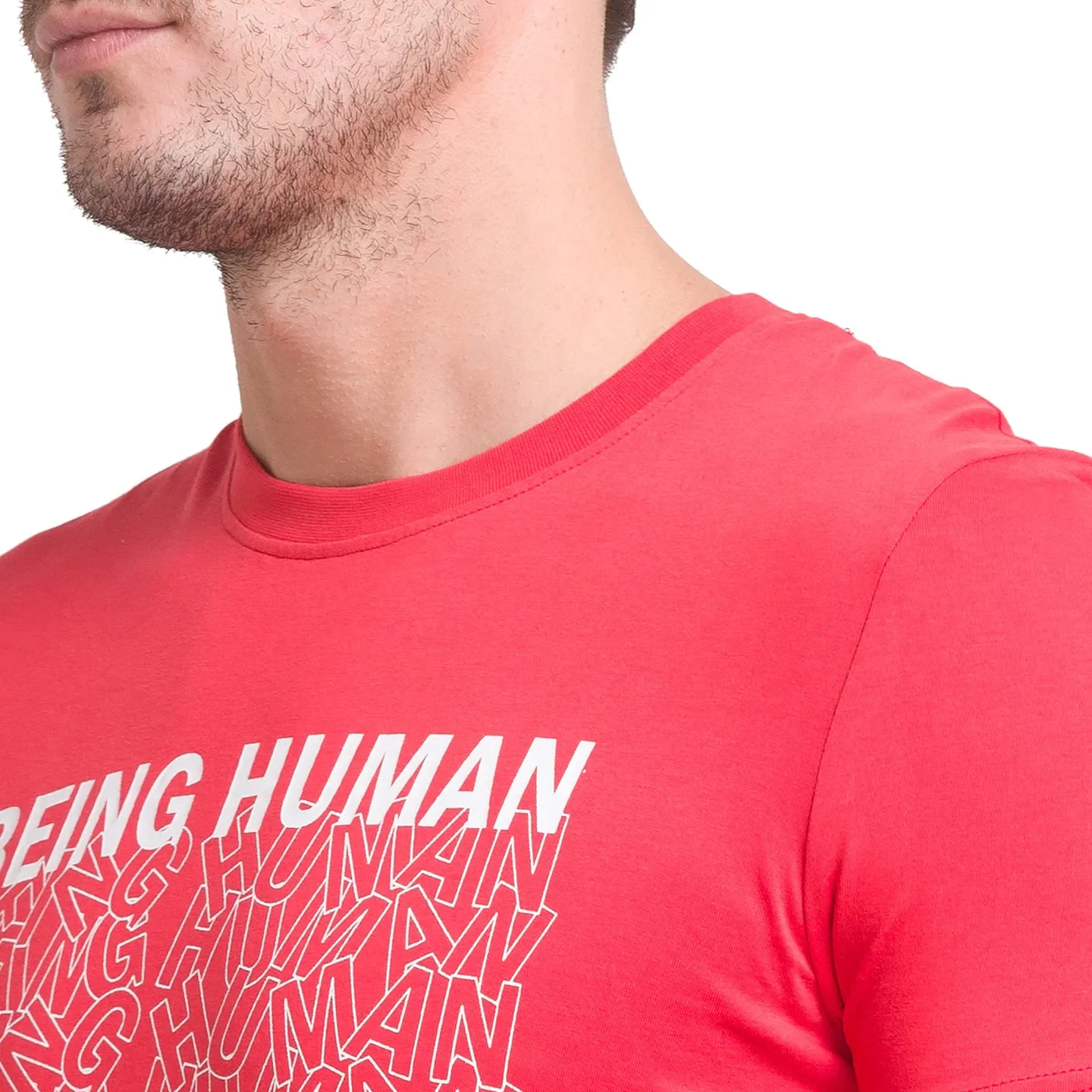 Red Regular Fit Men's Short Sleeves T-Shirt by Being Human Clothing - Image 5