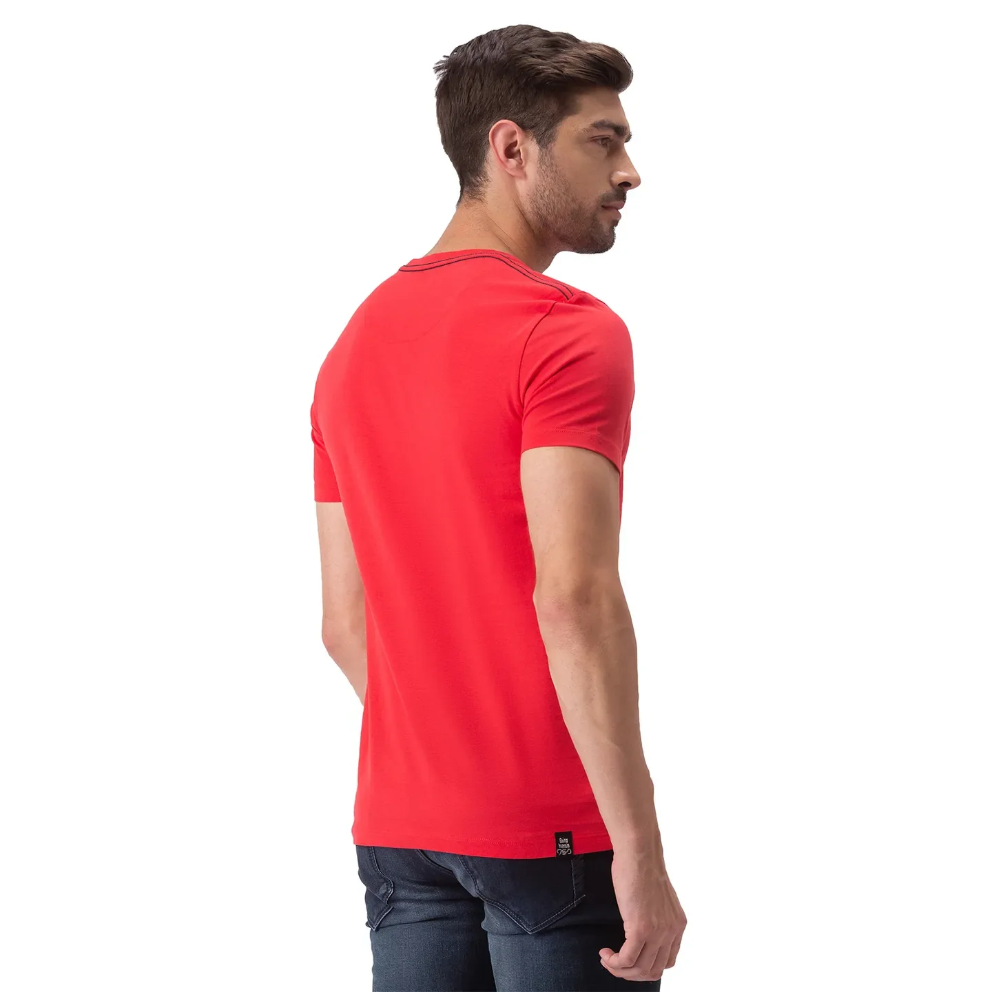 Red Regular Fit Men's Short Sleeves T-Shirt by Being Human Clothing - Image 3