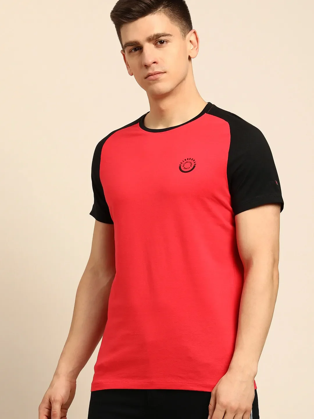 Red Regular Fit Men's Short Sleeves T-Shirt by Being Human Clothing