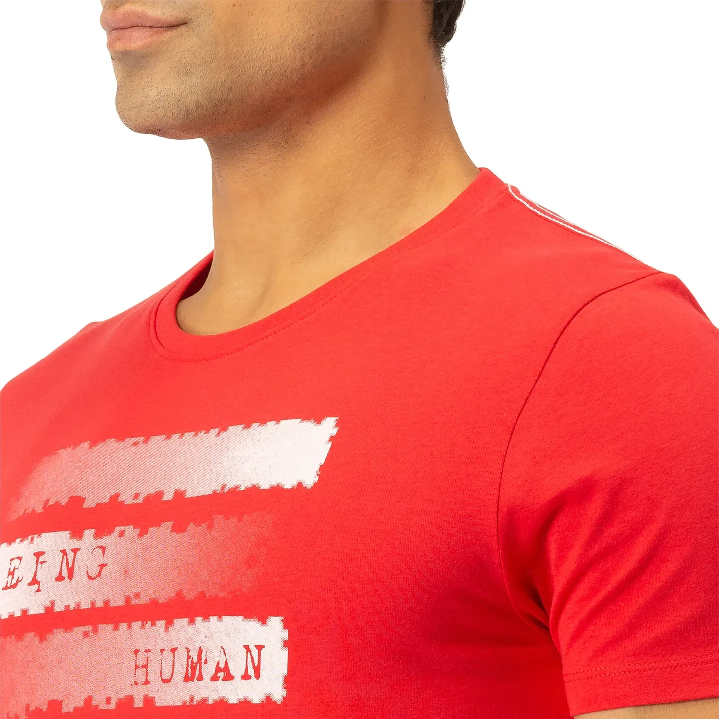 Red Regular Fit Men's Short Sleeves T-Shirt by Being Human Clothing - Image 4