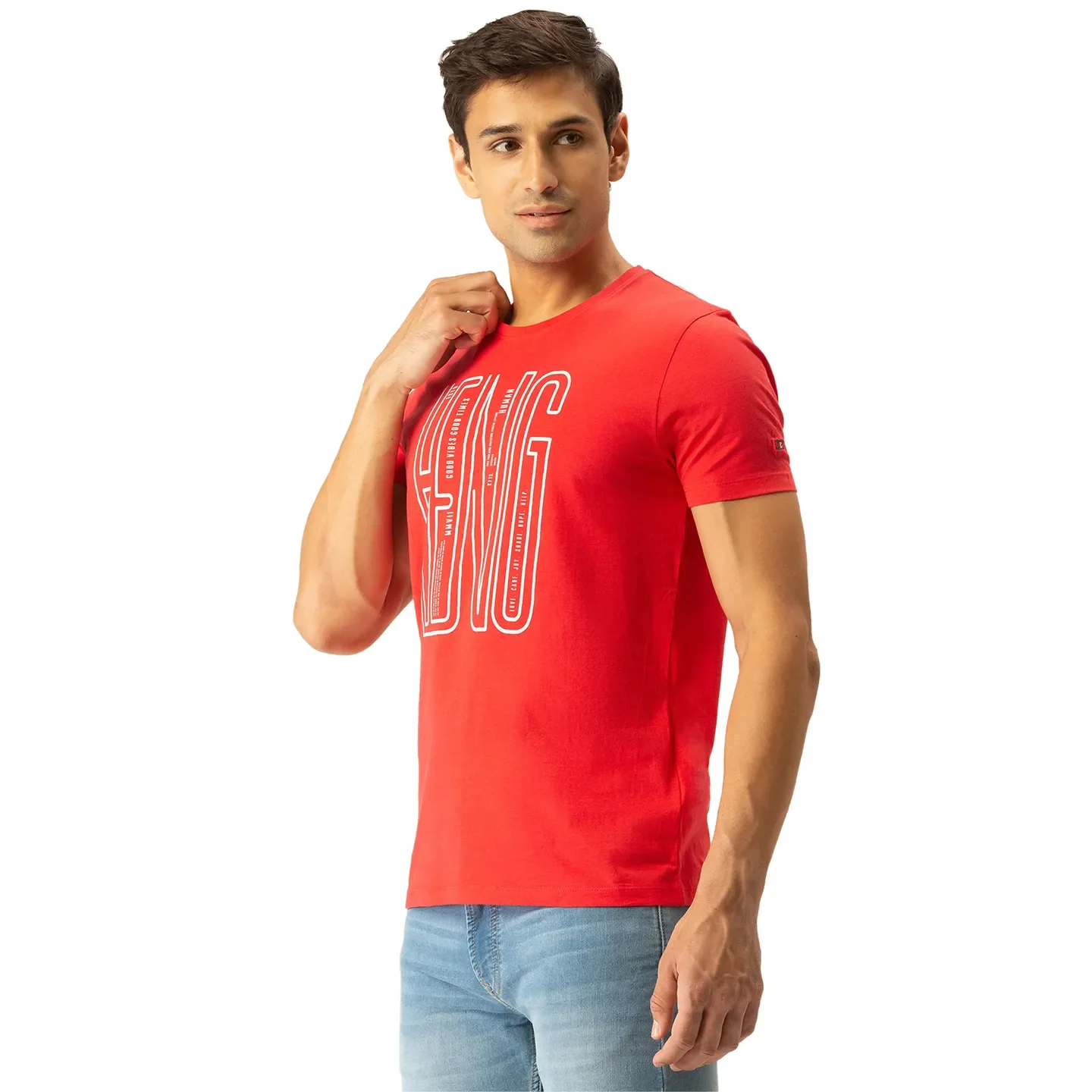 Red Regular Fit Men's Short Sleeves T-Shirt by Being Human Clothing - Image 2