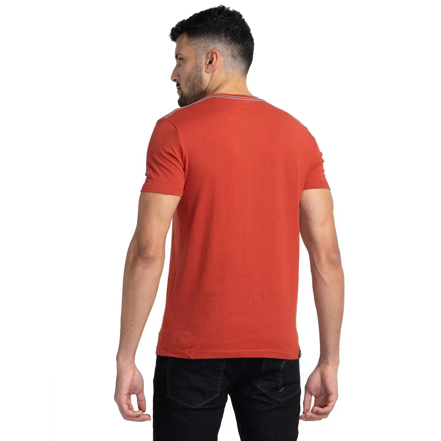Red Regular Fit Men's Short Sleeves T-Shirt by Being Human Clothing - Image 3