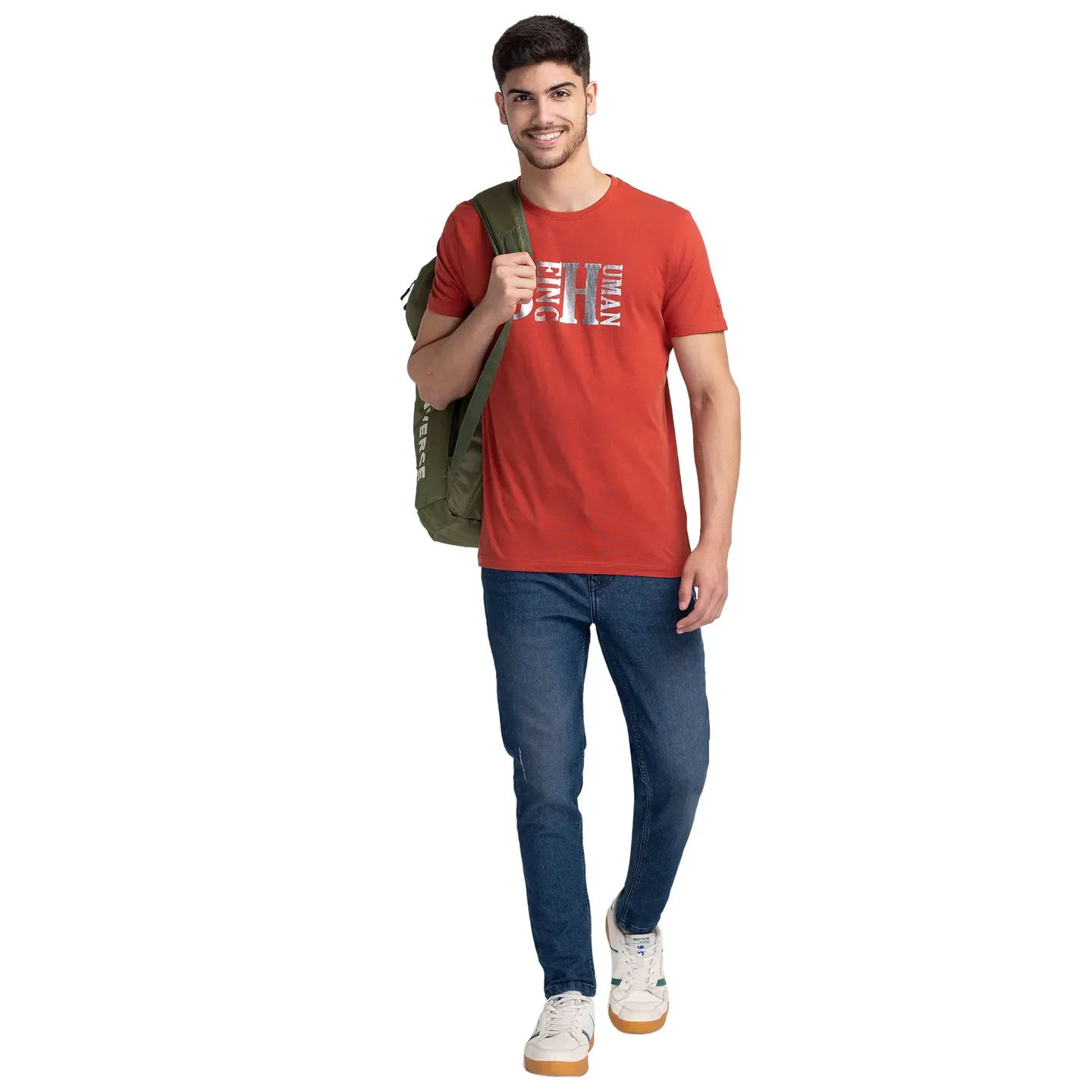 Red Regular Fit Men's Short Sleeves T-Shirt by Being Human Clothing - Image 6