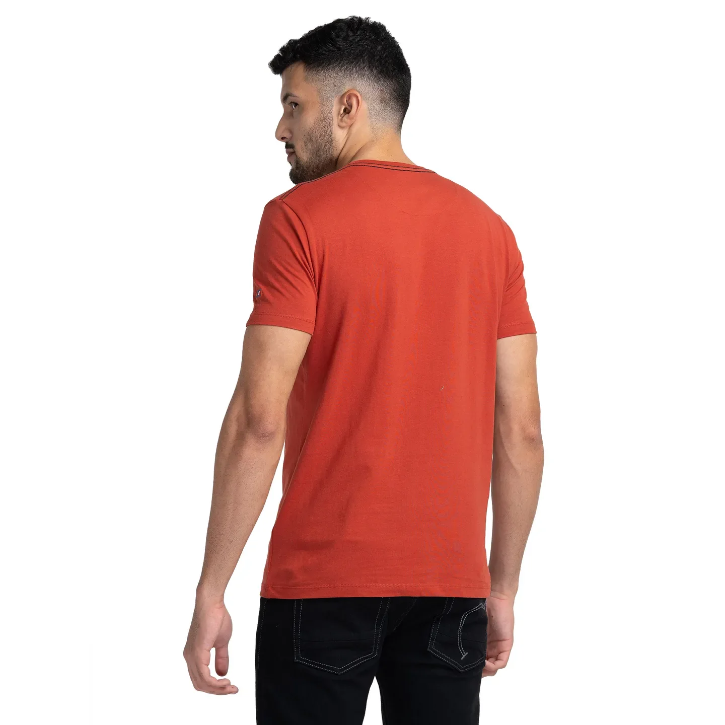 Red Regular Fit Men's Short Sleeves T-Shirt by Being Human Clothing - Image 3