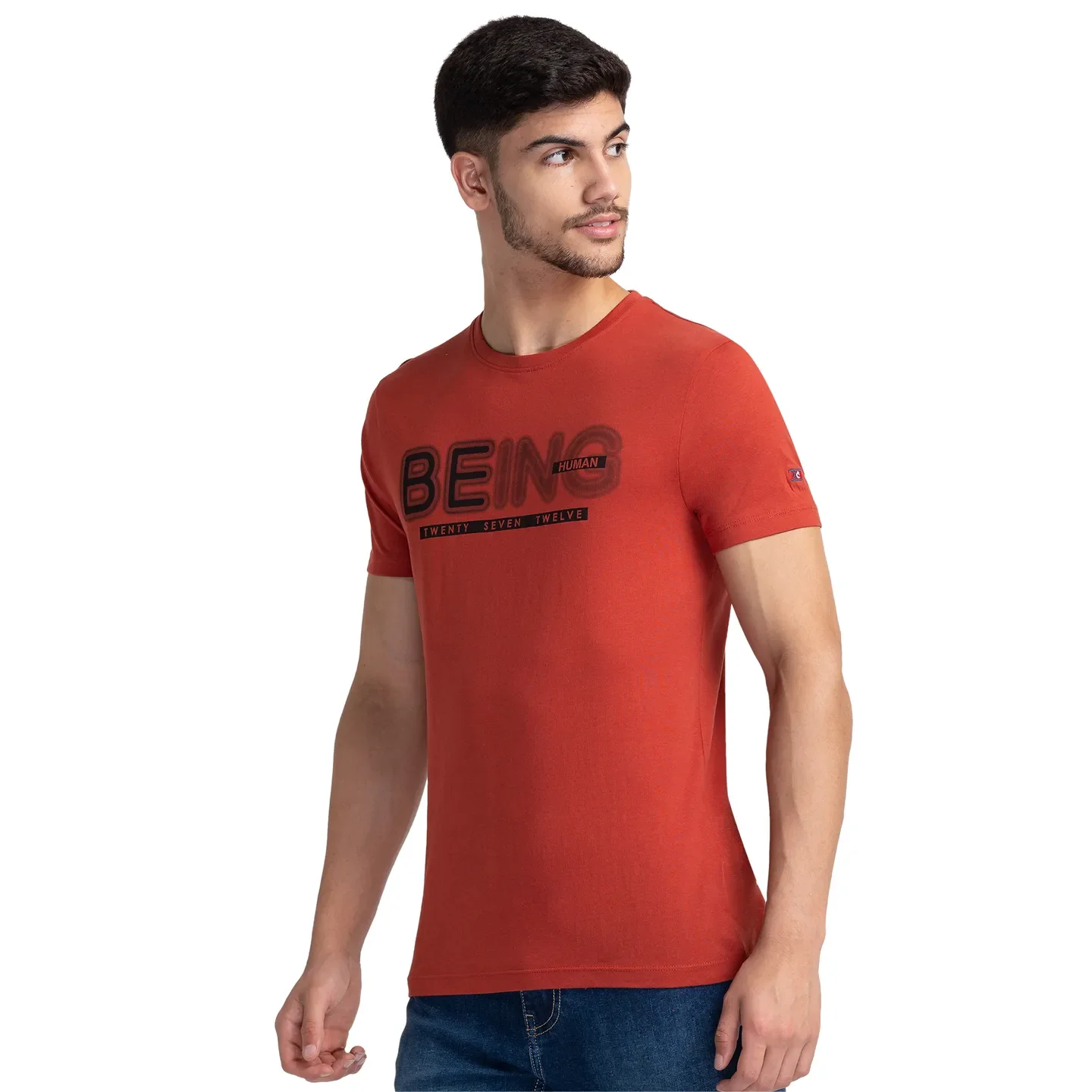 Red Regular Fit Men's Short Sleeves T-Shirt by Being Human Clothing - Image 4