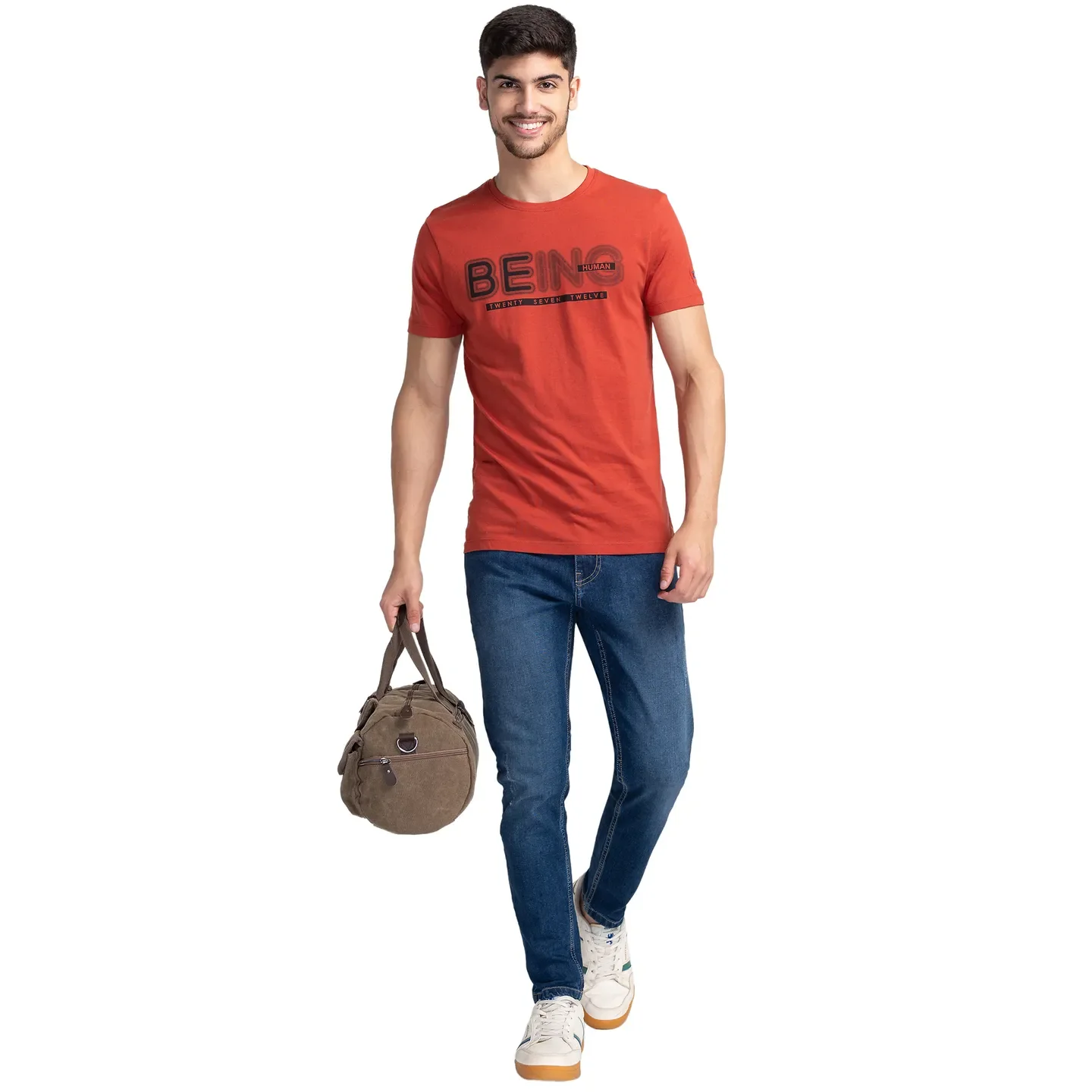 Red Regular Fit Men's Short Sleeves T-Shirt by Being Human Clothing - Image 6