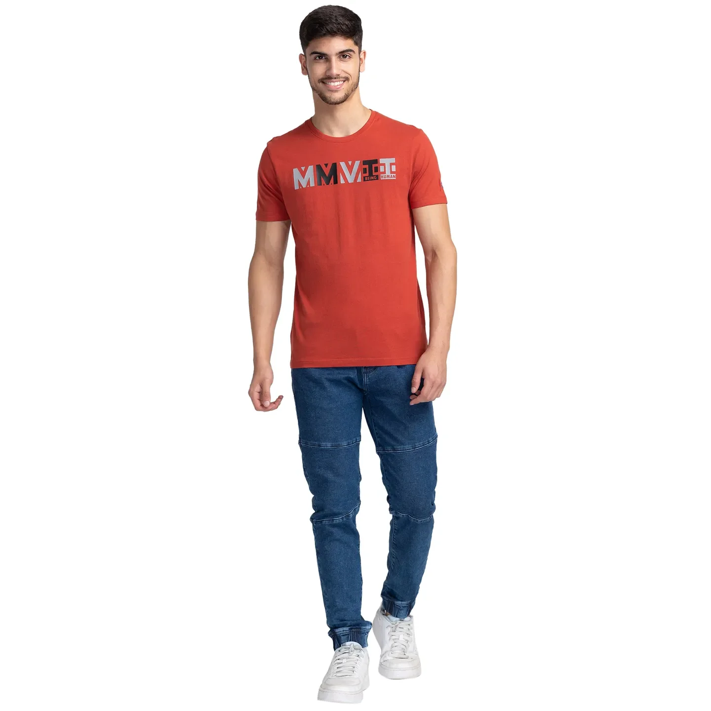 Red Regular Fit Men's Short Sleeves T-Shirt by Being Human Clothing - Image 2