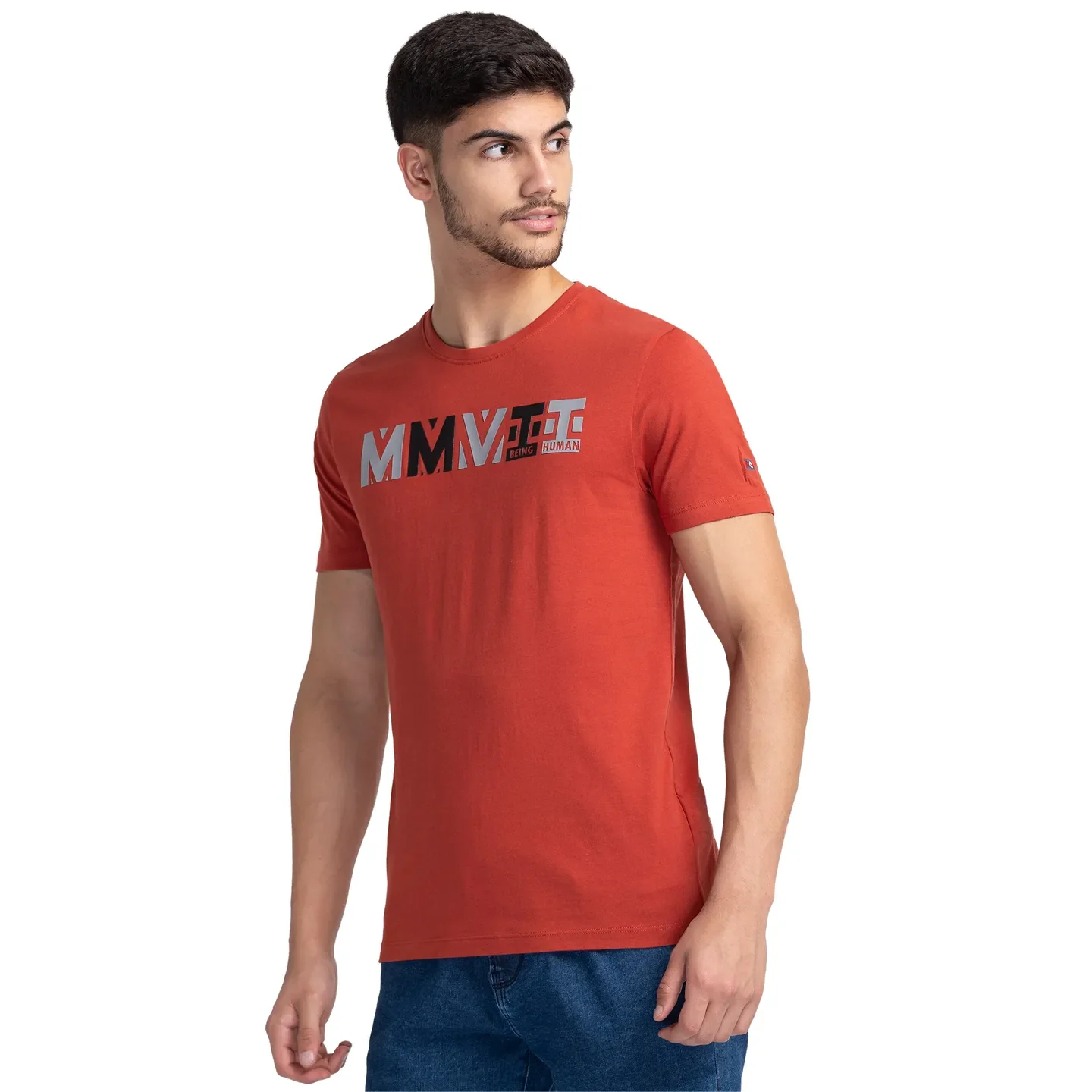 Red Regular Fit Men's Short Sleeves T-Shirt by Being Human Clothing - Image 4