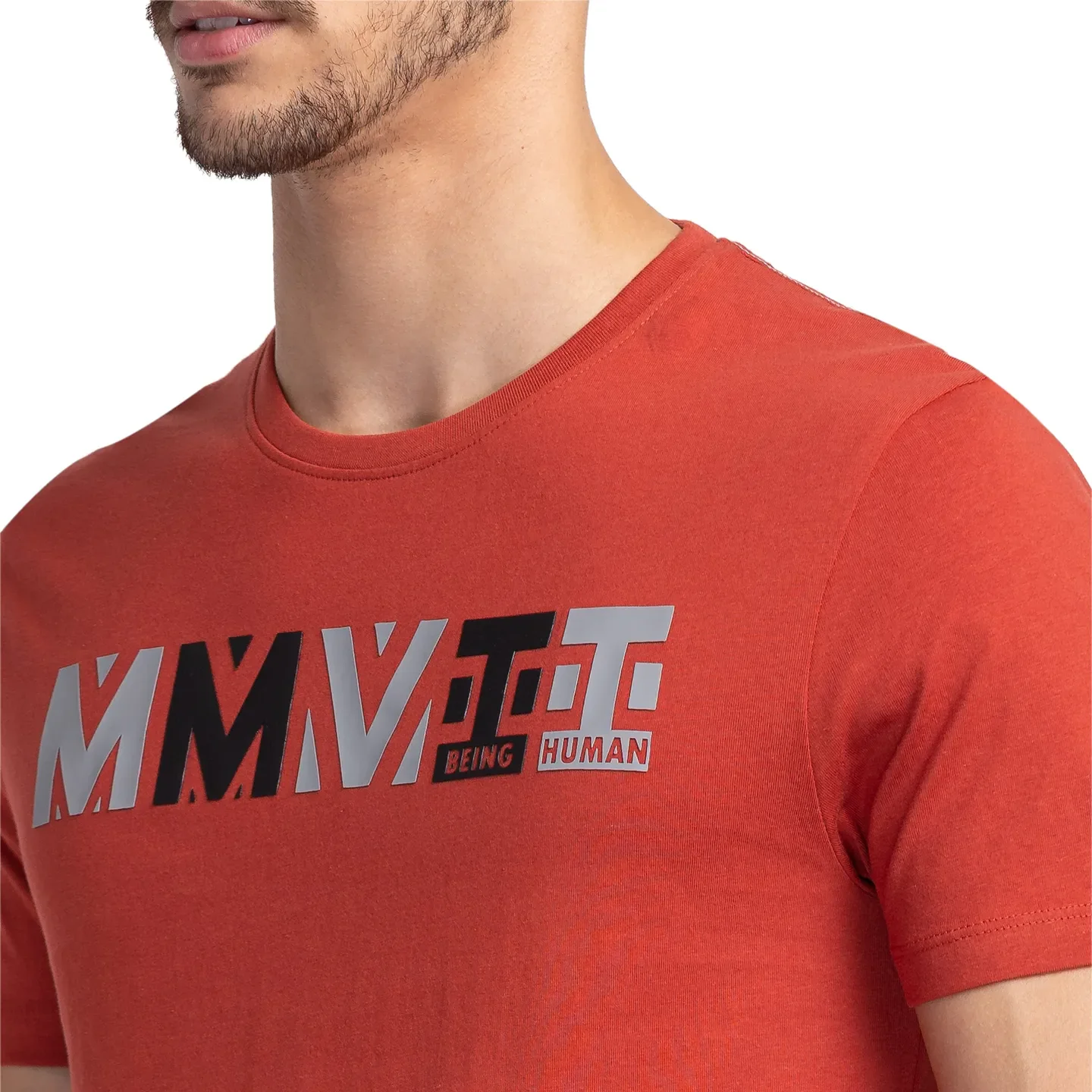 Red Regular Fit Men's Short Sleeves T-Shirt by Being Human Clothing - Image 5