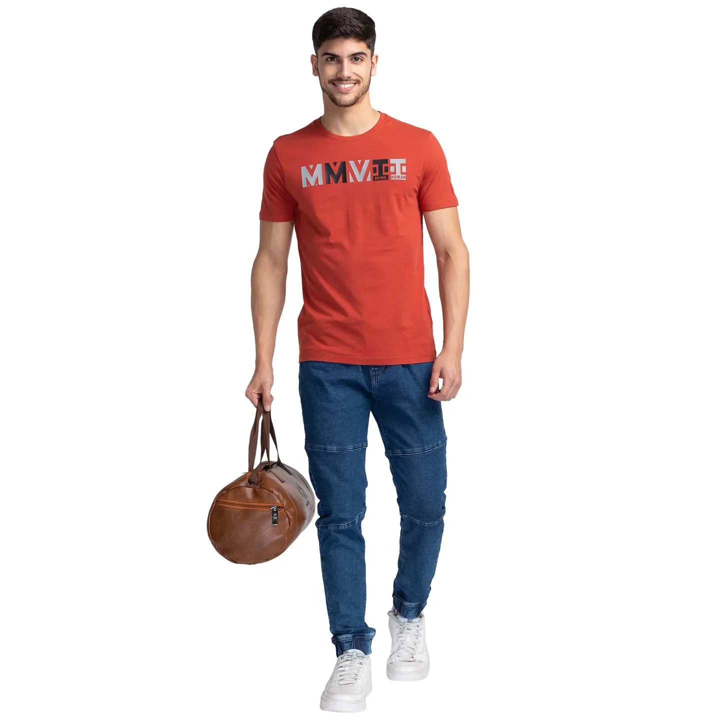 Red Regular Fit Men's Short Sleeves T-Shirt by Being Human Clothing - Image 6