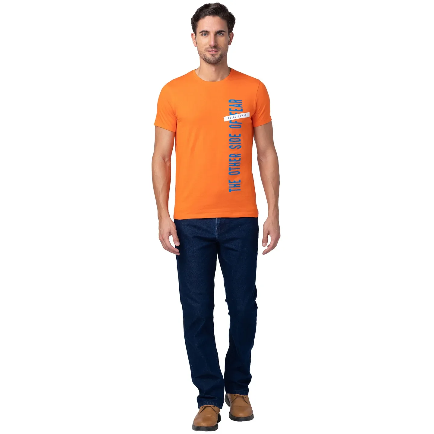 Red Regular Fit Men's Short Sleeves T-Shirt by Being Human Clothing - Image 2