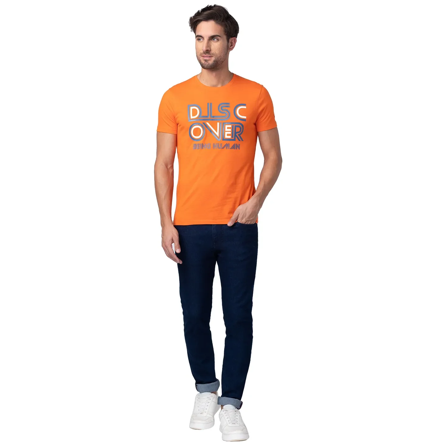 Red Regular Fit Men's Short Sleeves T-Shirt by Being Human Clothing - Image 2