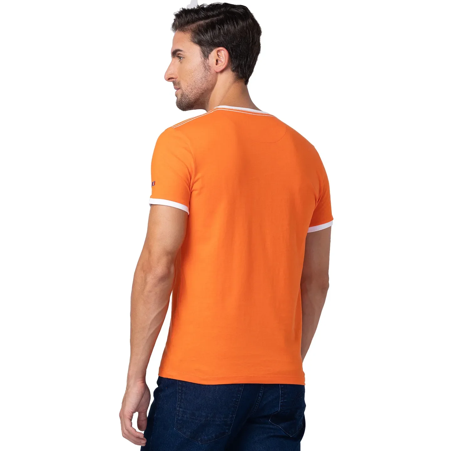 Red Orange Regular Fit Round Neck Men's T-Shirt by Being Human Clothing - Image 3
