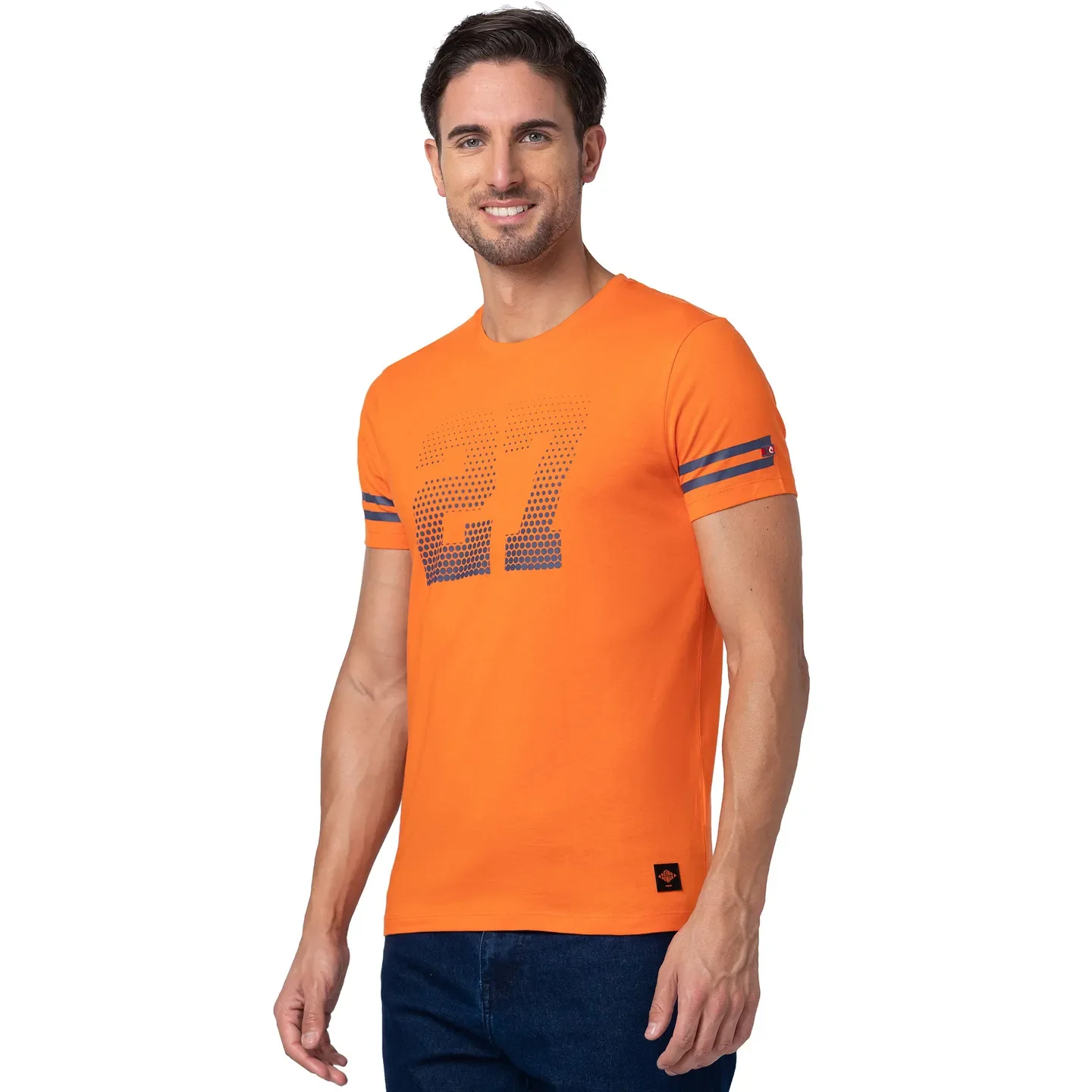 Red Orange Regular Fit Round Neck Men's T-Shirt by Being Human Clothing - Image 4