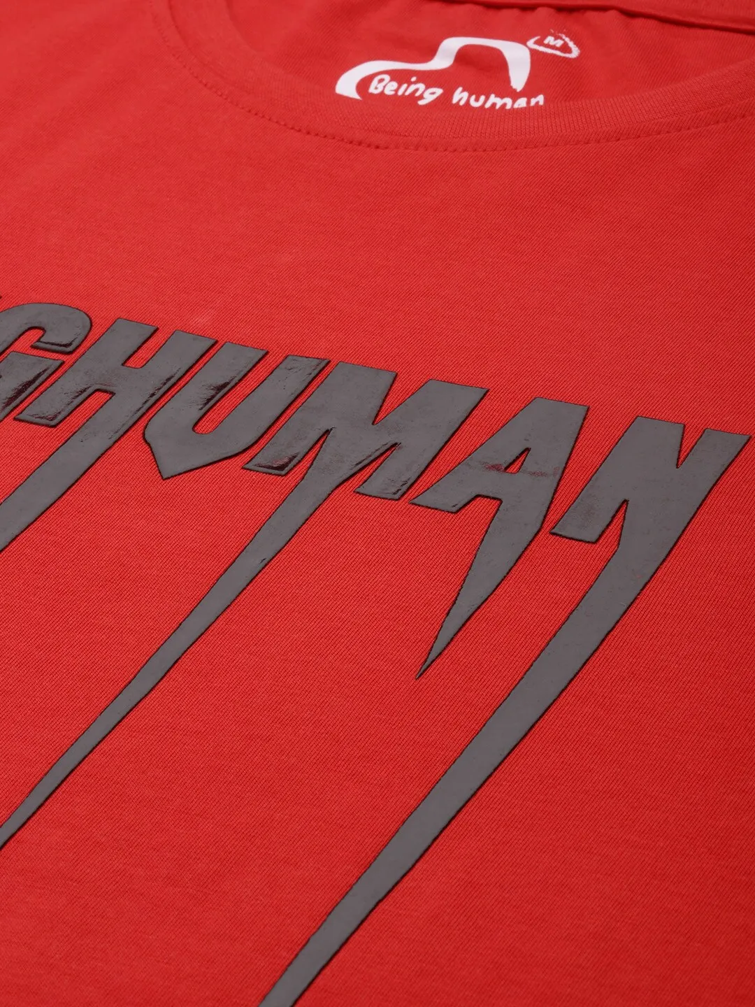 Red Regular Fit Men's Short Sleeves T-Shirt by Being Human Clothing - Image 4