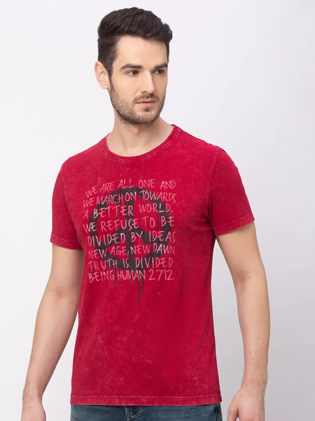 Rio Red Regular Fit Round Neck Men's T-Shirt by Being Human Clothing - Image 2