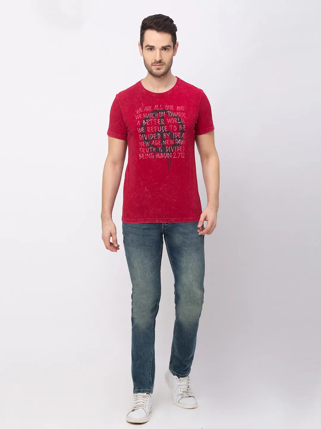 Rio Red Regular Fit Round Neck Men's T-Shirt by Being Human Clothing - Image 5