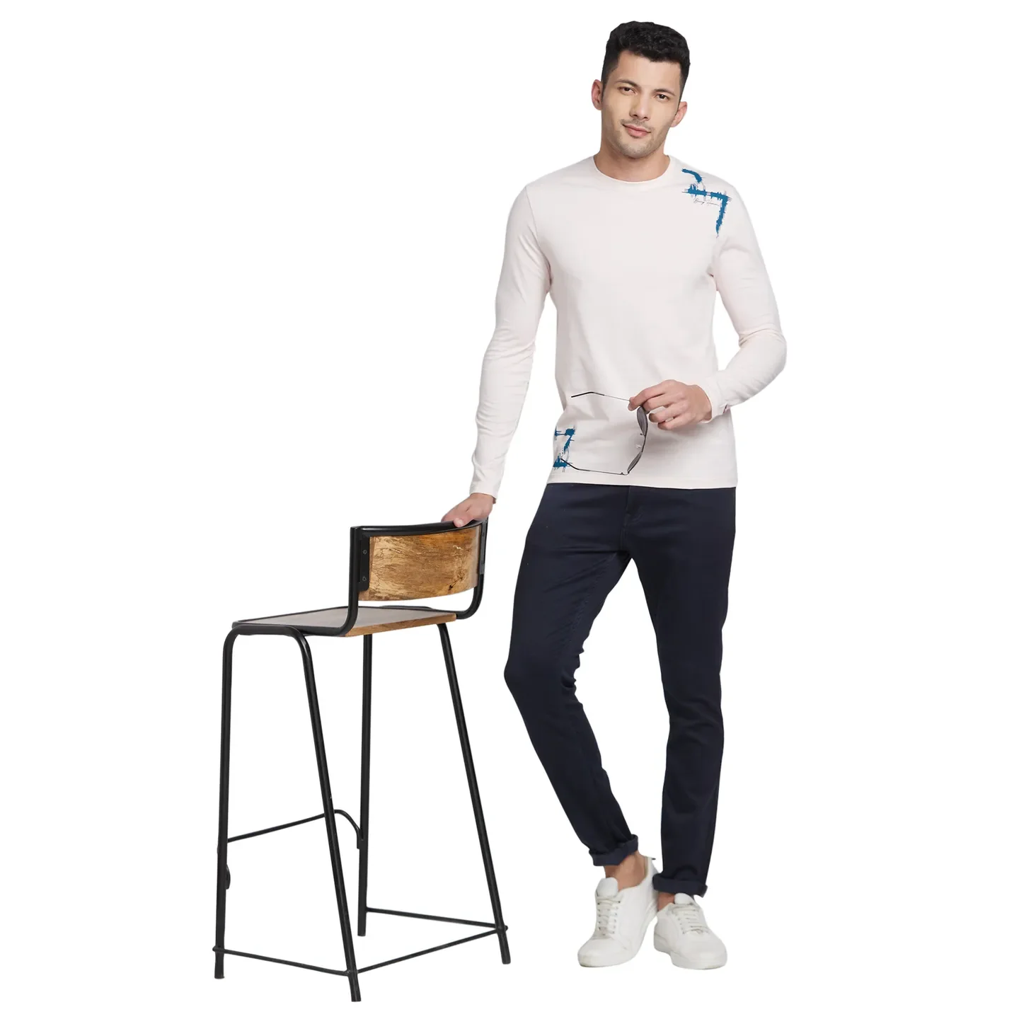 Pink Regular Fit Men's Long Sleeves T-Shirt by Being Human Clothing - Image 6