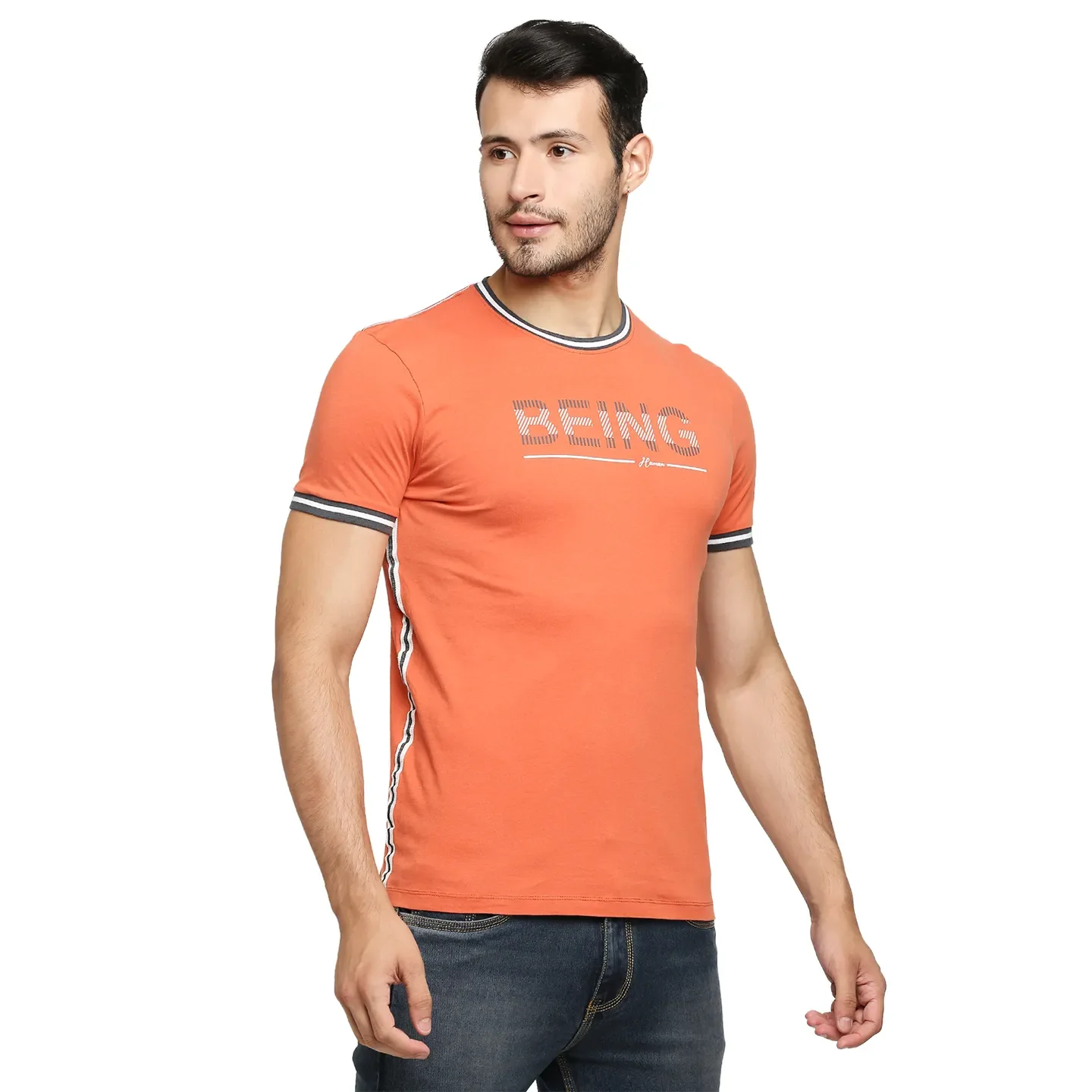 Rust Regular Fit Round Neck Men's T-Shirt by Being Human Clothing - Image 2