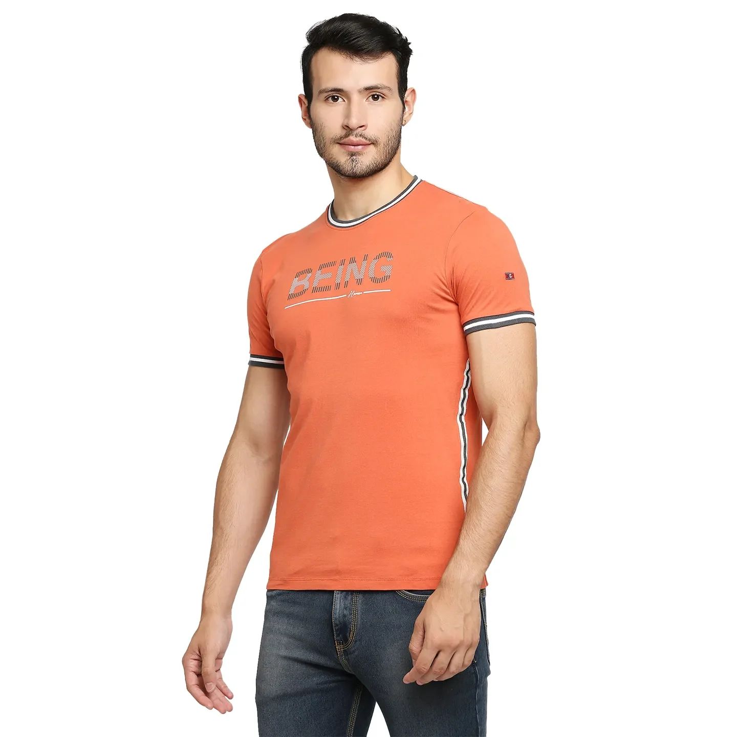 Rust Regular Fit Round Neck Men's T-Shirt by Being Human Clothing - Image 3