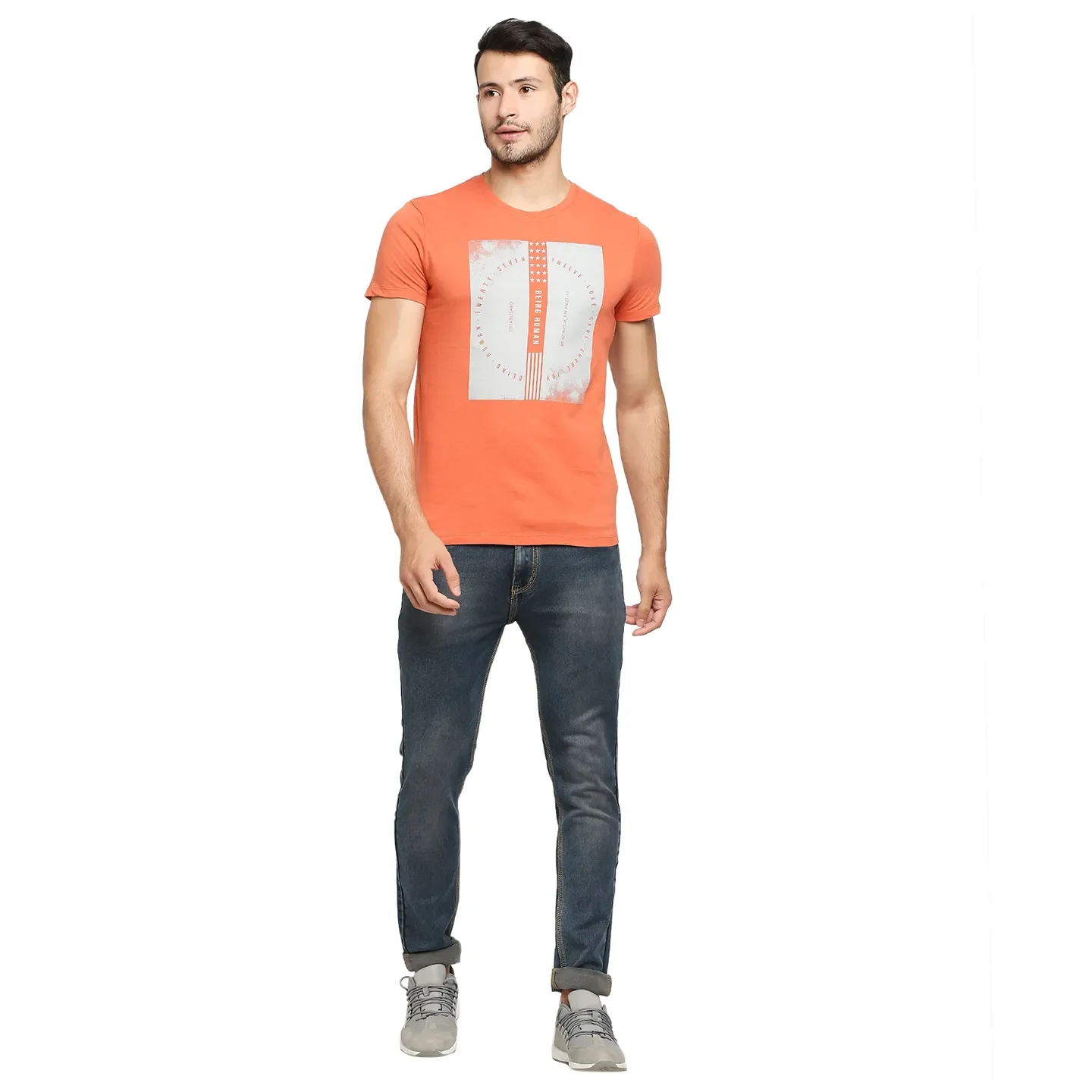 Brown Regular Fit Men's Short Sleeves T-Shirt by Being Human Clothing - Image 6