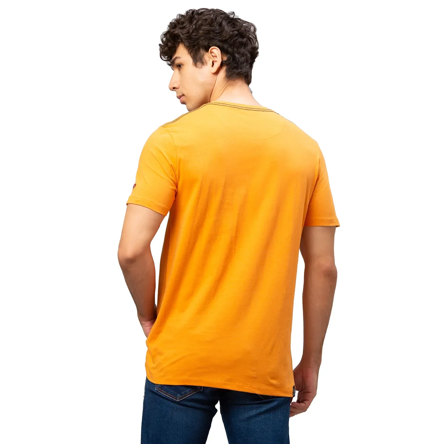 Beige Regular Fit Men's Short Sleeves T-Shirt by Being Human Clothing - Image 3