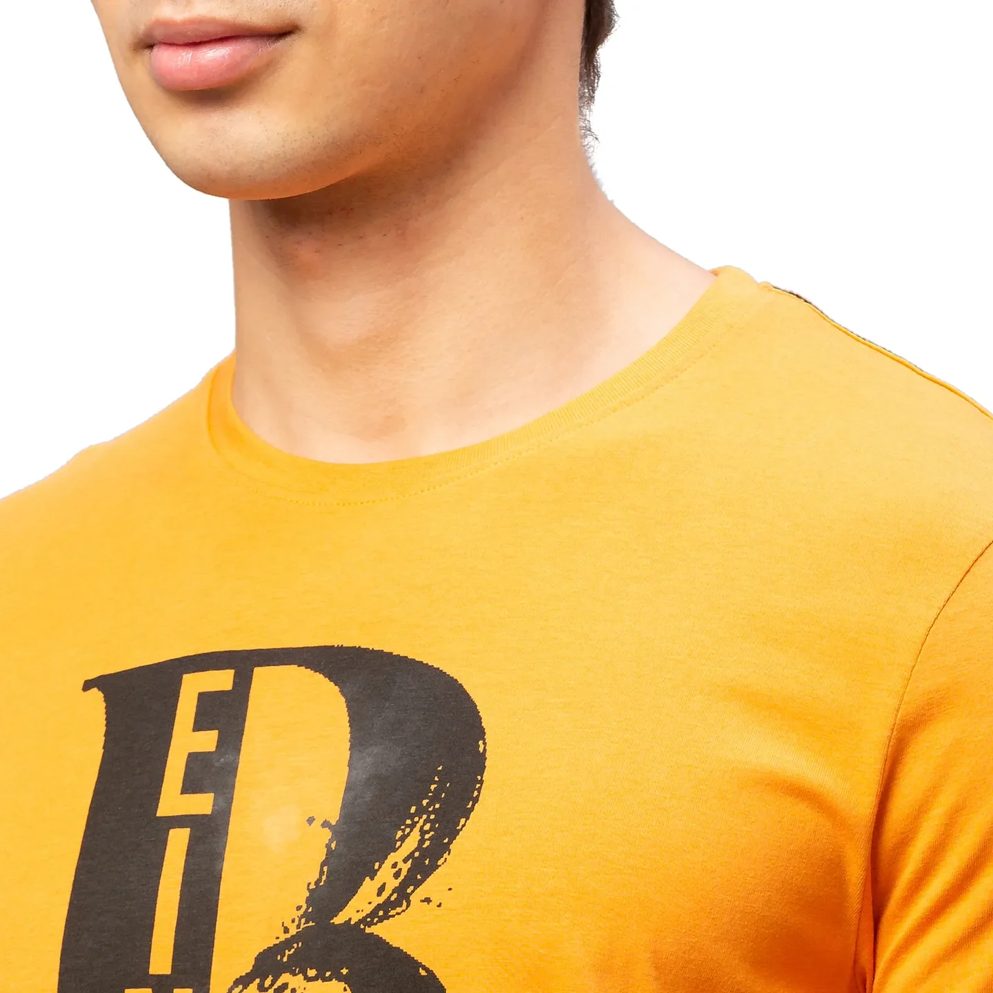 Beige Regular Fit Men's Short Sleeves T-Shirt by Being Human Clothing - Image 4