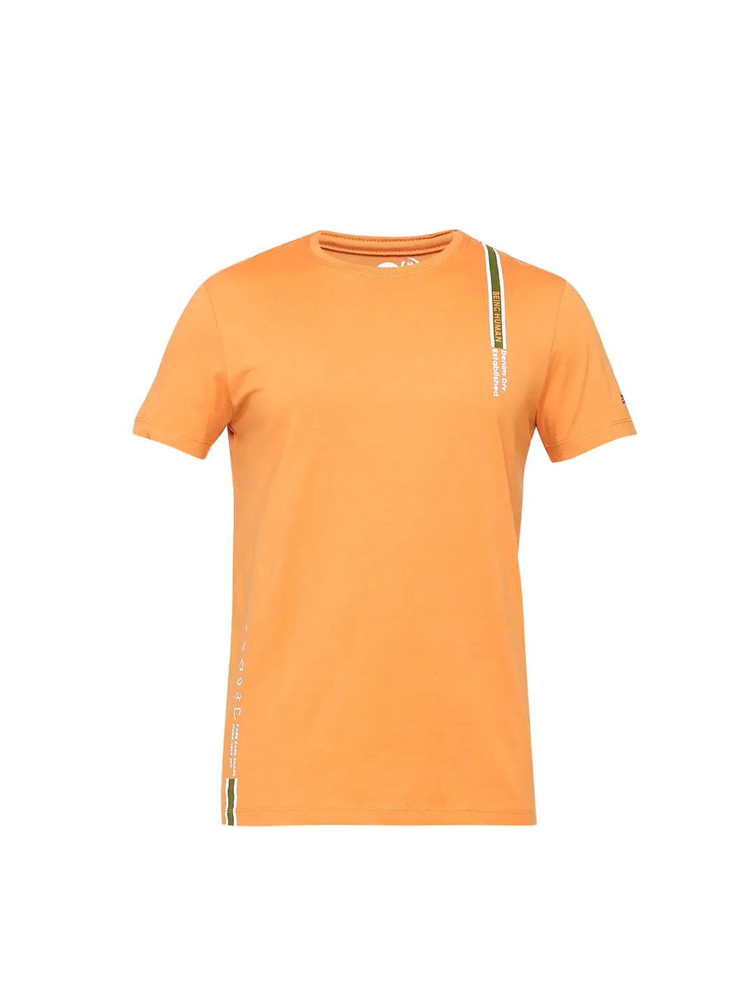 Brown Regular Fit Men's Short Sleeves T-Shirt by Being Human Clothing - Image 7