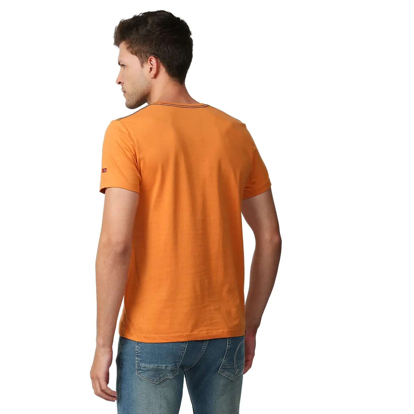 Brown Regular Fit Men's Short Sleeves T-Shirt by Being Human Clothing - Image 3