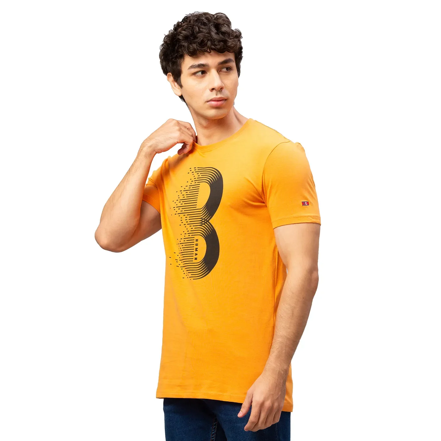Beige Regular Fit Men's Short Sleeves T-Shirt by Being Human Clothing - Image 4
