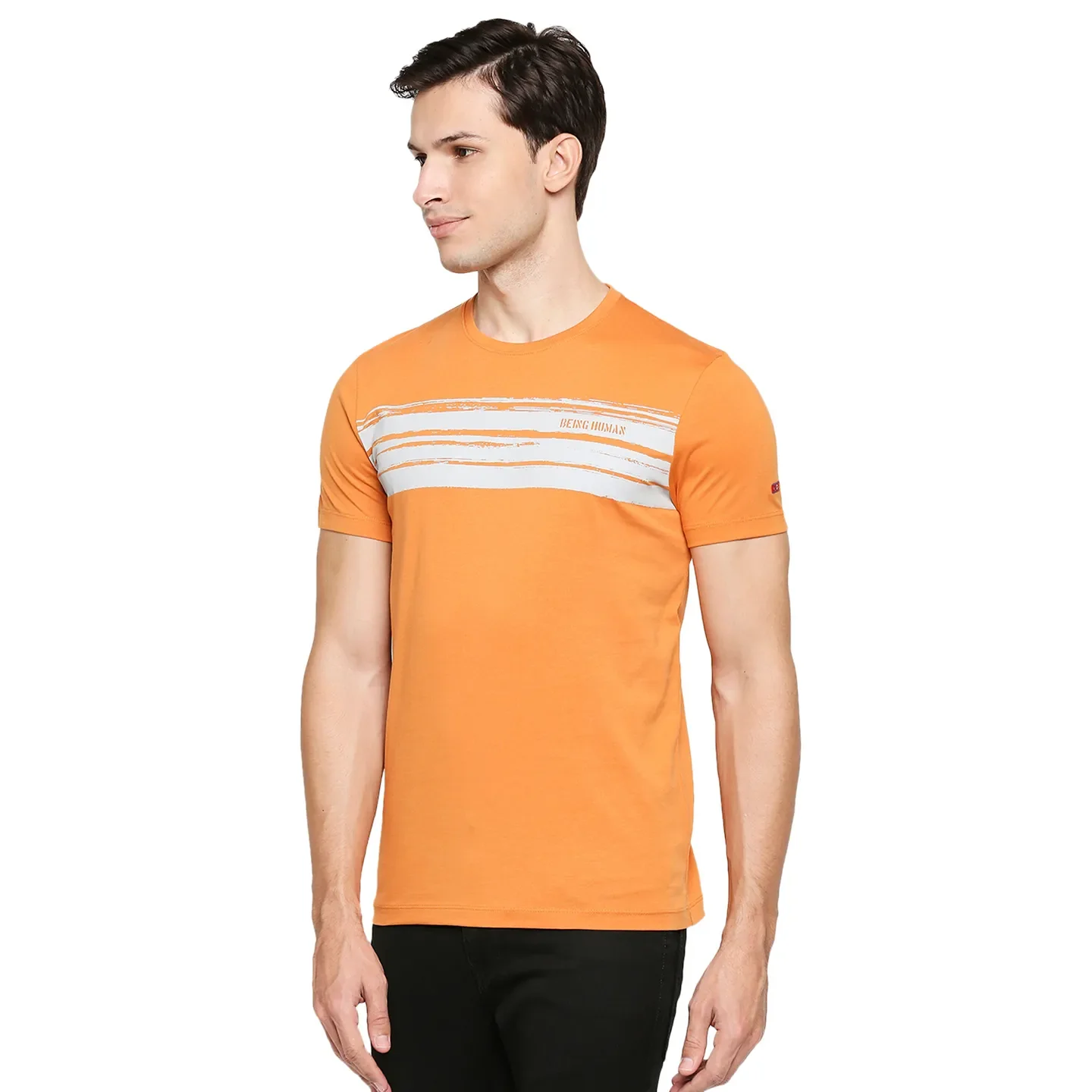 Brown Regular Fit Men's Short Sleeves T-Shirt by Being Human Clothing - Image 2