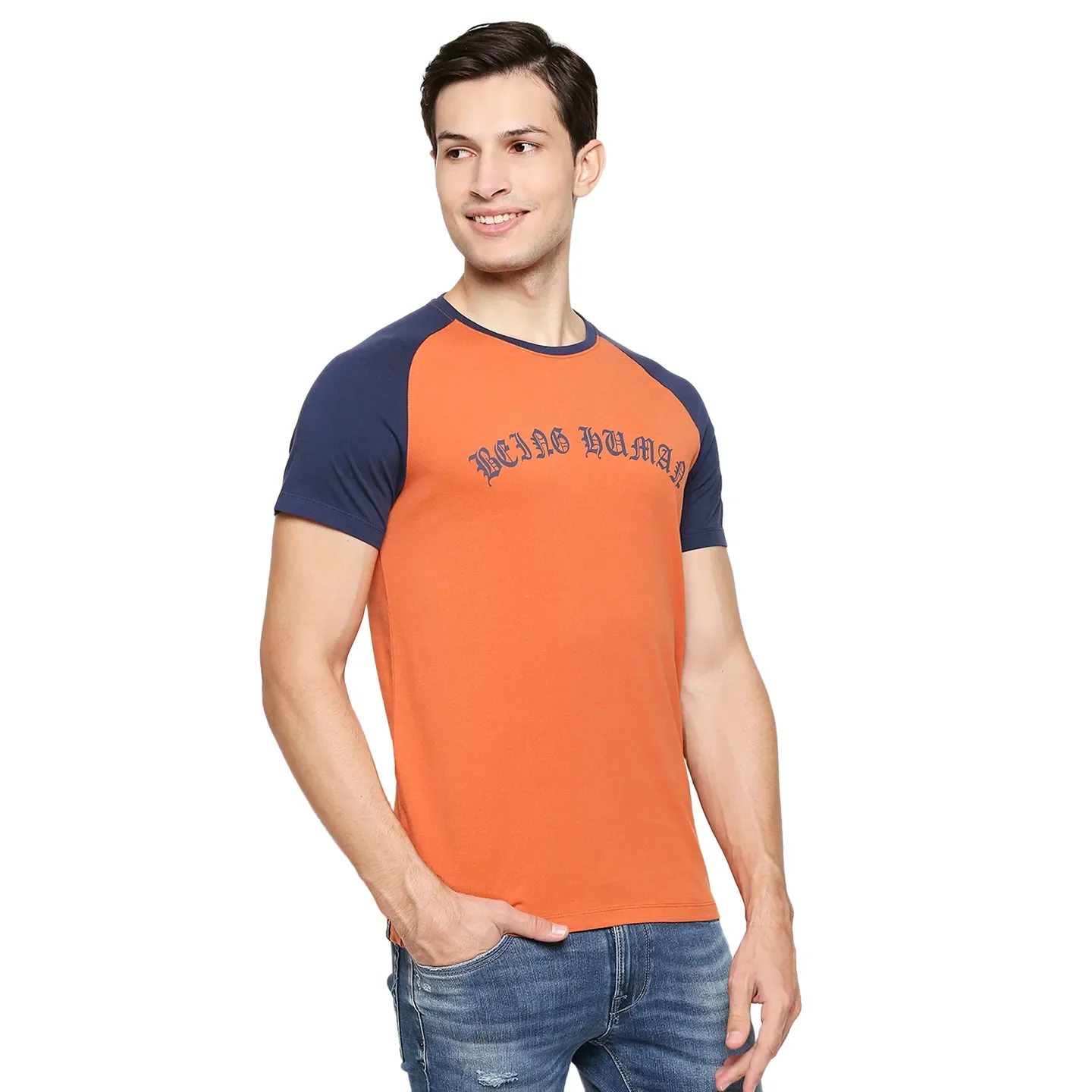 Rust Regular Fit Round Neck Men's T-Shirt by Being Human Clothing - Image 3