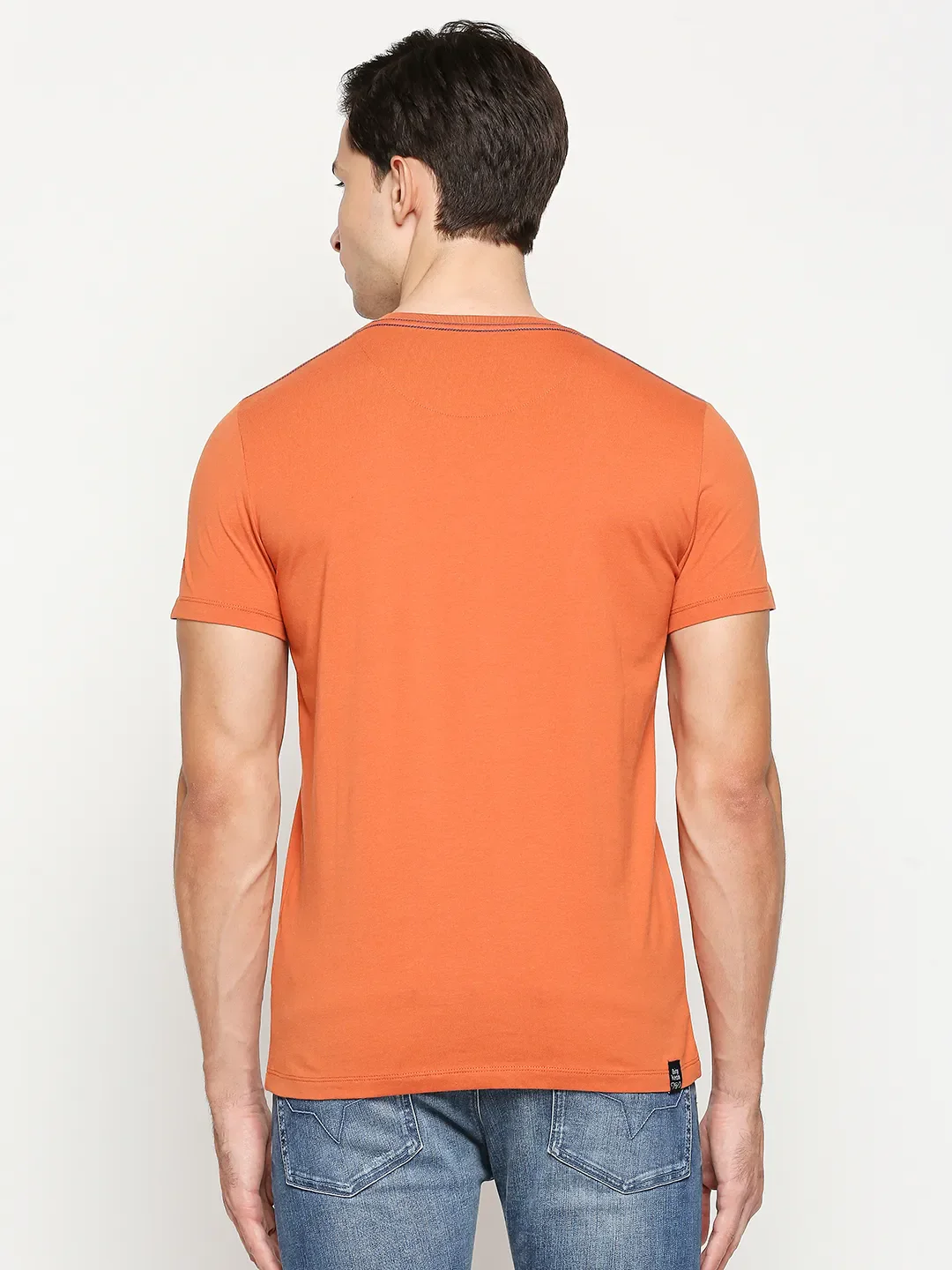 Brown Regular Fit Men's Short Sleeves T-Shirt by Being Human Clothing - Image 4