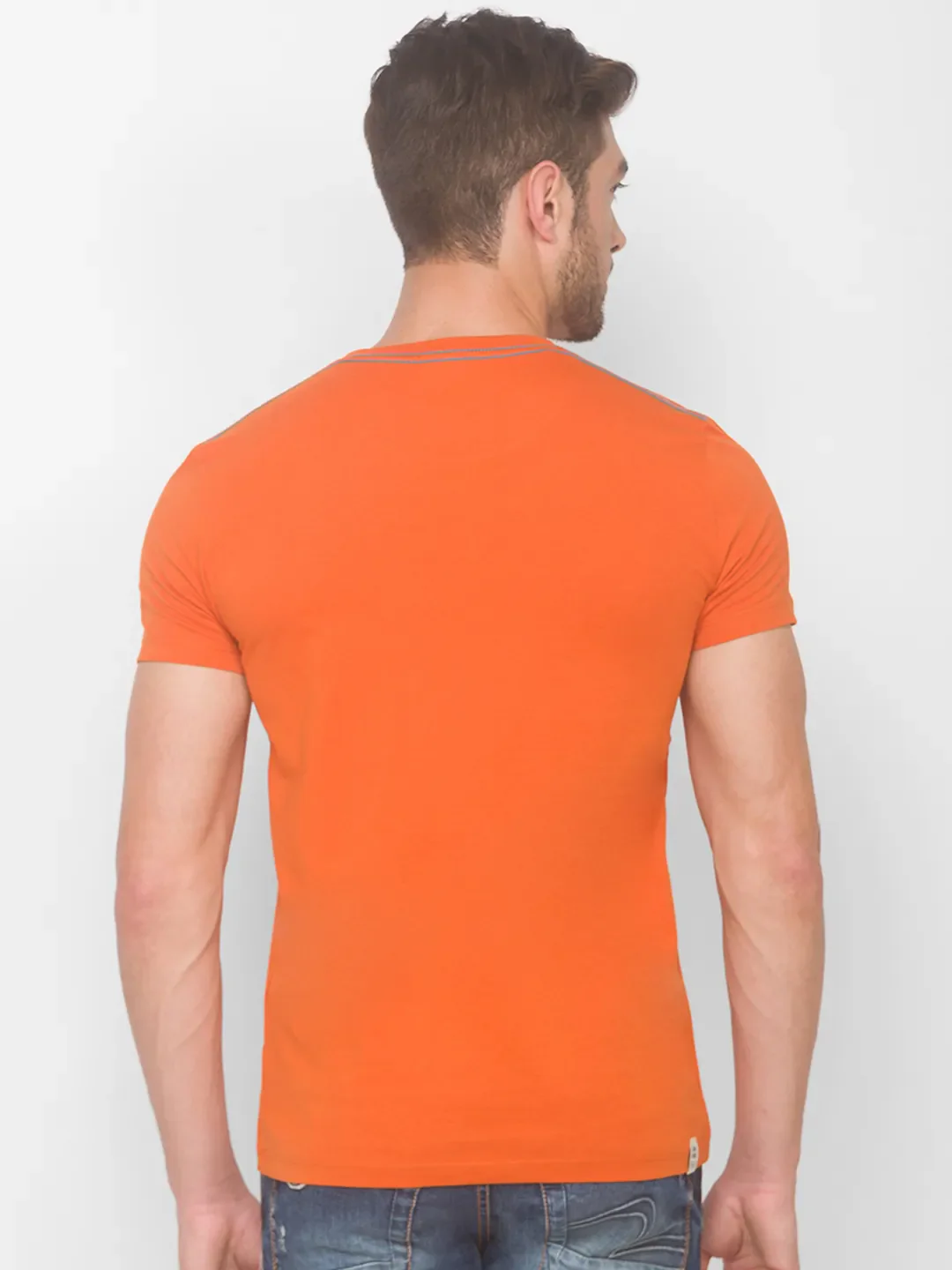 Brown Regular Fit Men's Short Sleeves T-Shirt by Being Human Clothing - Image 3