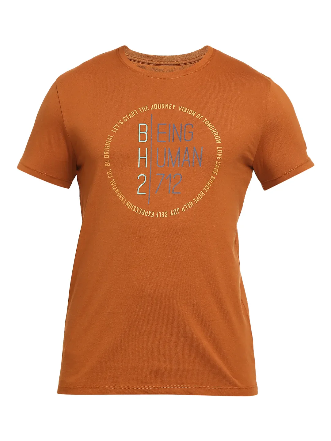 Brown Regular Fit Men's Short Sleeves T-Shirt by Being Human Clothing - Image 7