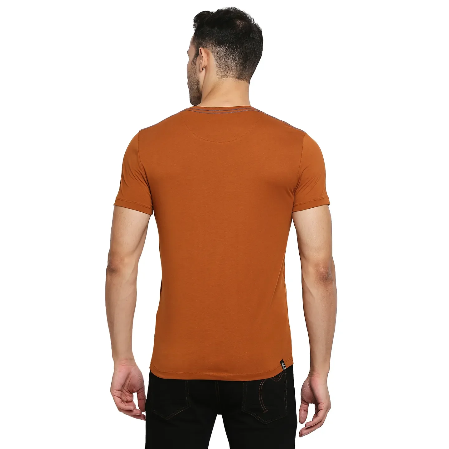 Brown Regular Fit Men's Short Sleeves T-Shirt by Being Human Clothing - Image 4