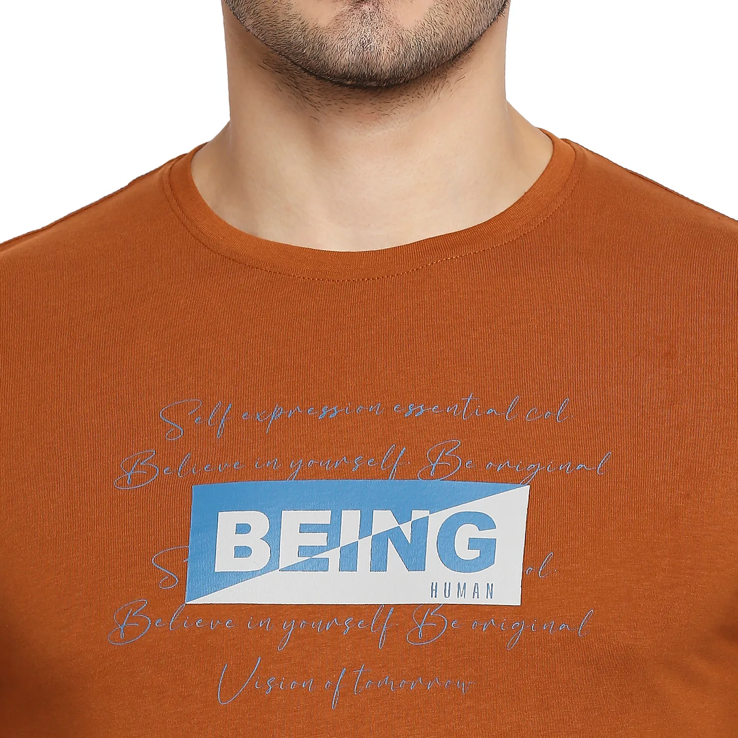 Brown Regular Fit Men's Short Sleeves T-Shirt by Being Human Clothing - Image 5