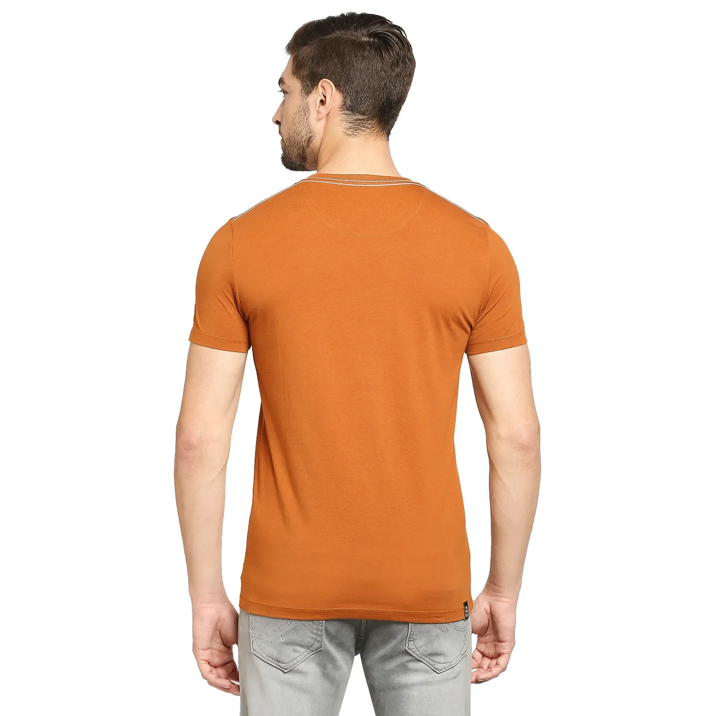 Brown Regular Fit Men's Short Sleeves T-Shirt by Being Human Clothing - Image 4