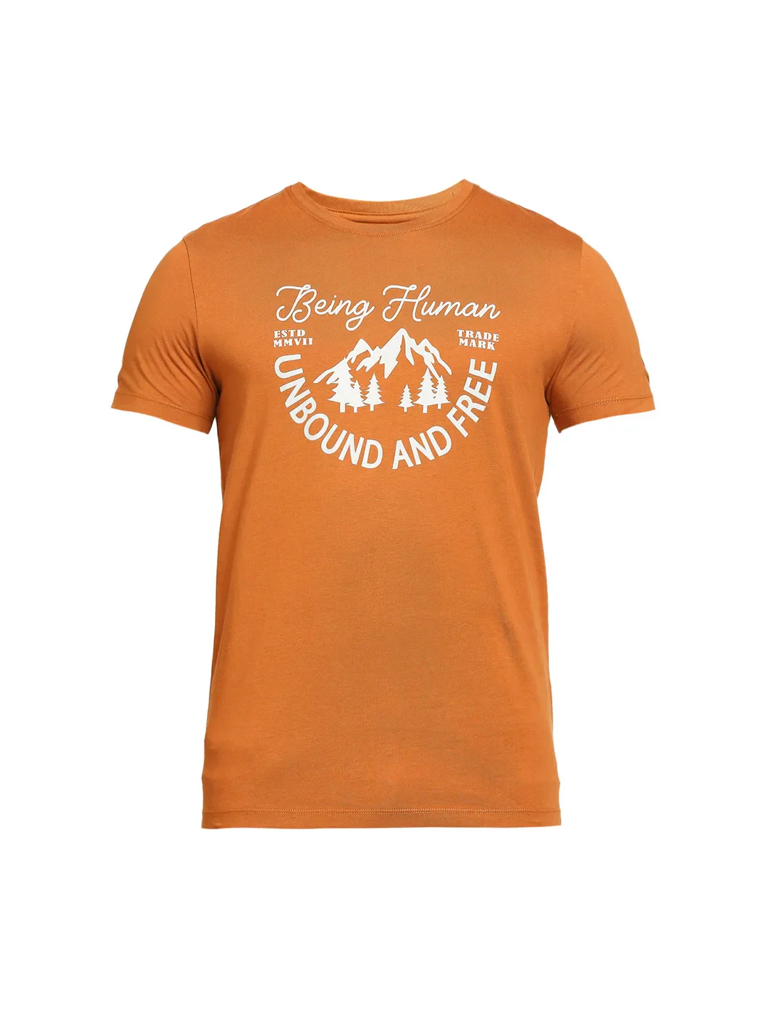 Brown Regular Fit Men's Short Sleeves T-Shirt by Being Human Clothing - Image 7