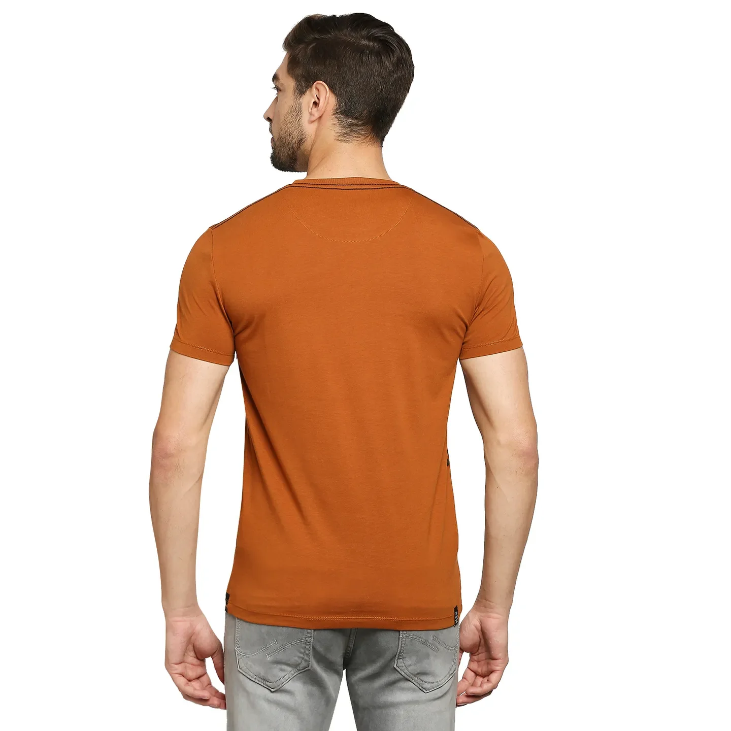 Brown Regular Fit Men's Short Sleeves T-Shirt by Being Human Clothing - Image 5